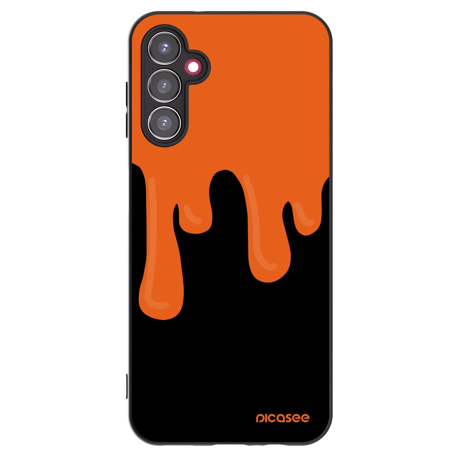 Picasee Samsung Galaxy A14 5G A146P Hülle - Schwarzes Silikon - Orange spooky