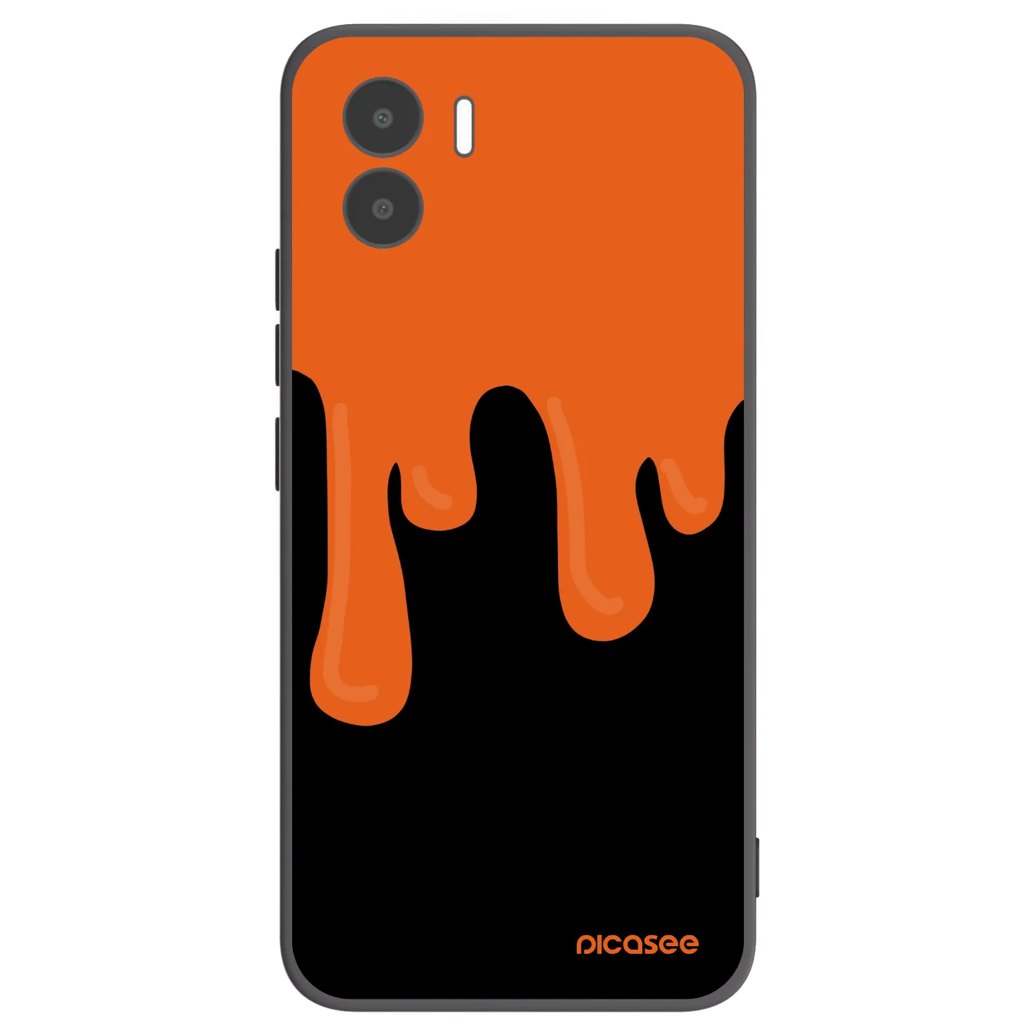 Picasee Xiaomi Redmi A2 Hülle - Schwarzes Silikon - Orange spooky