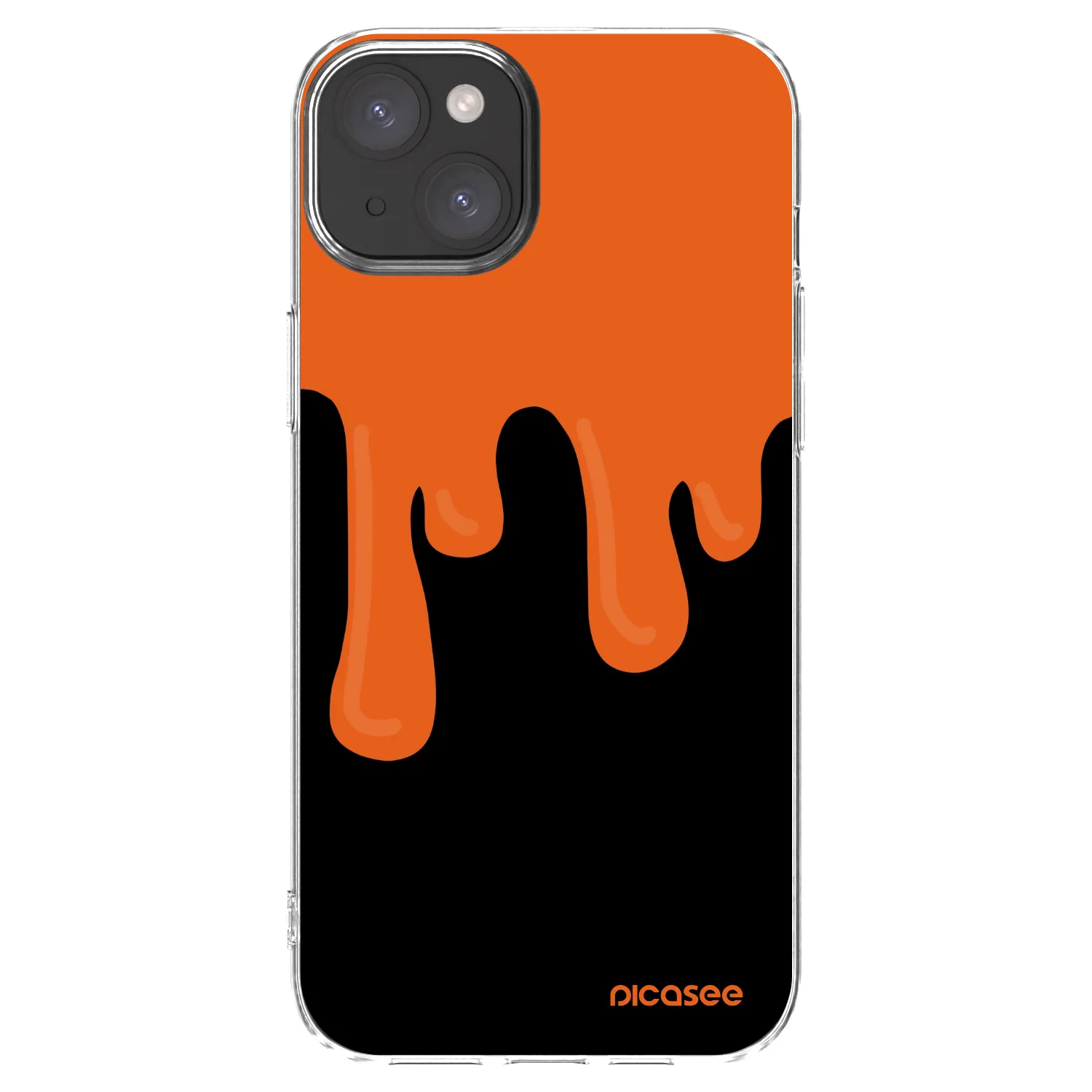 Picasee Apple iPhone 15 Plus Hülle - Transparentes Silikon - Orange spooky