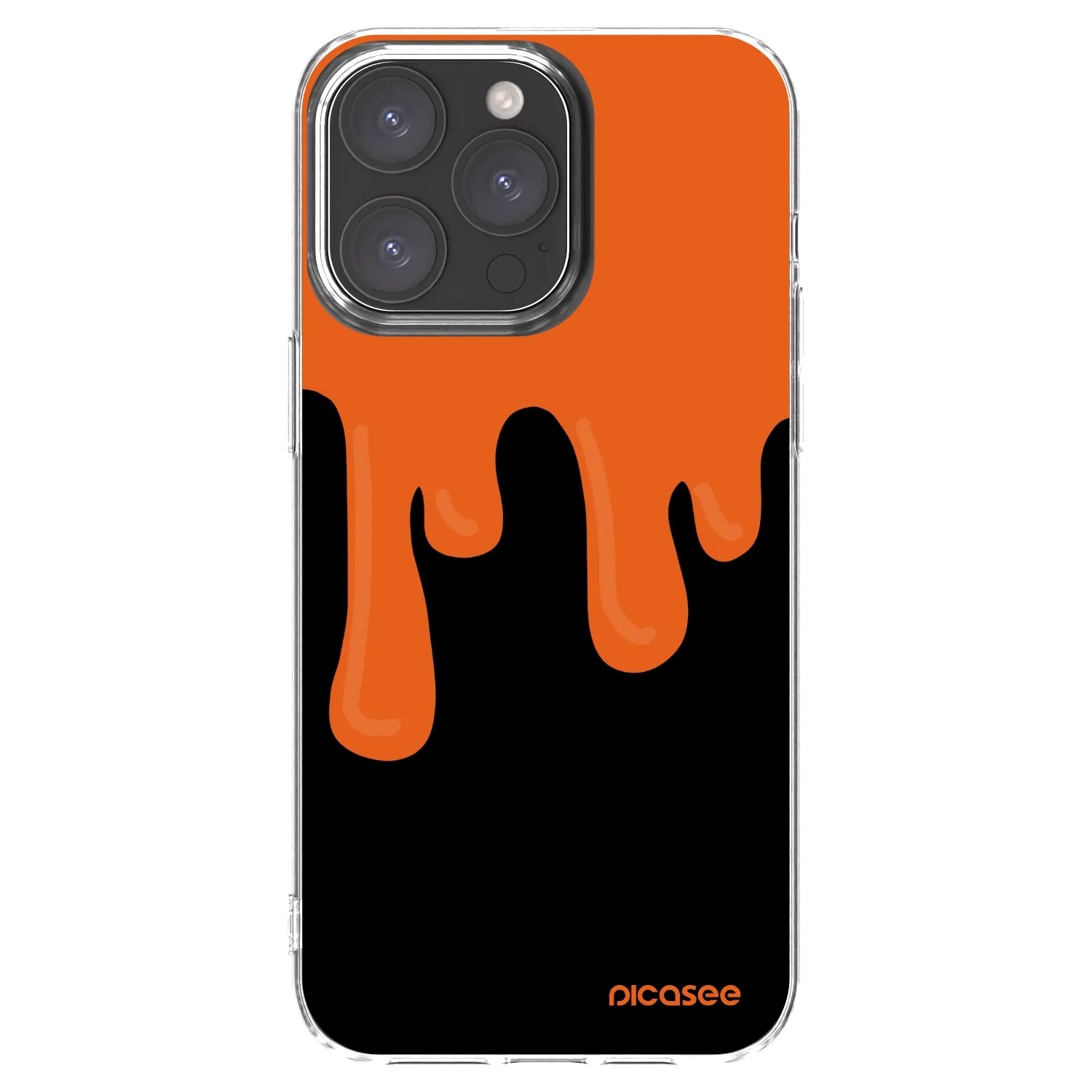 Picasee Apple iPhone 15 Pro Max Hülle - Transparentes Silikon - Orange spooky