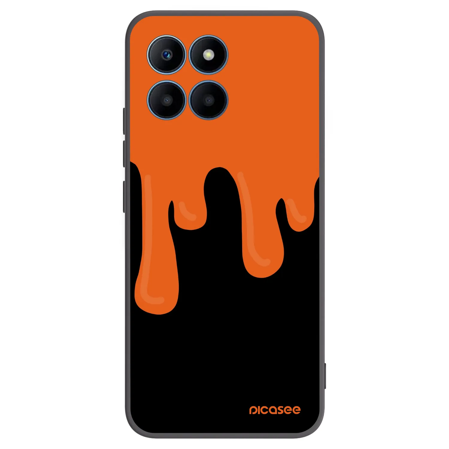 Picasee Honor 70 Lite Hülle - Schwarzes Silikon - Orange spooky