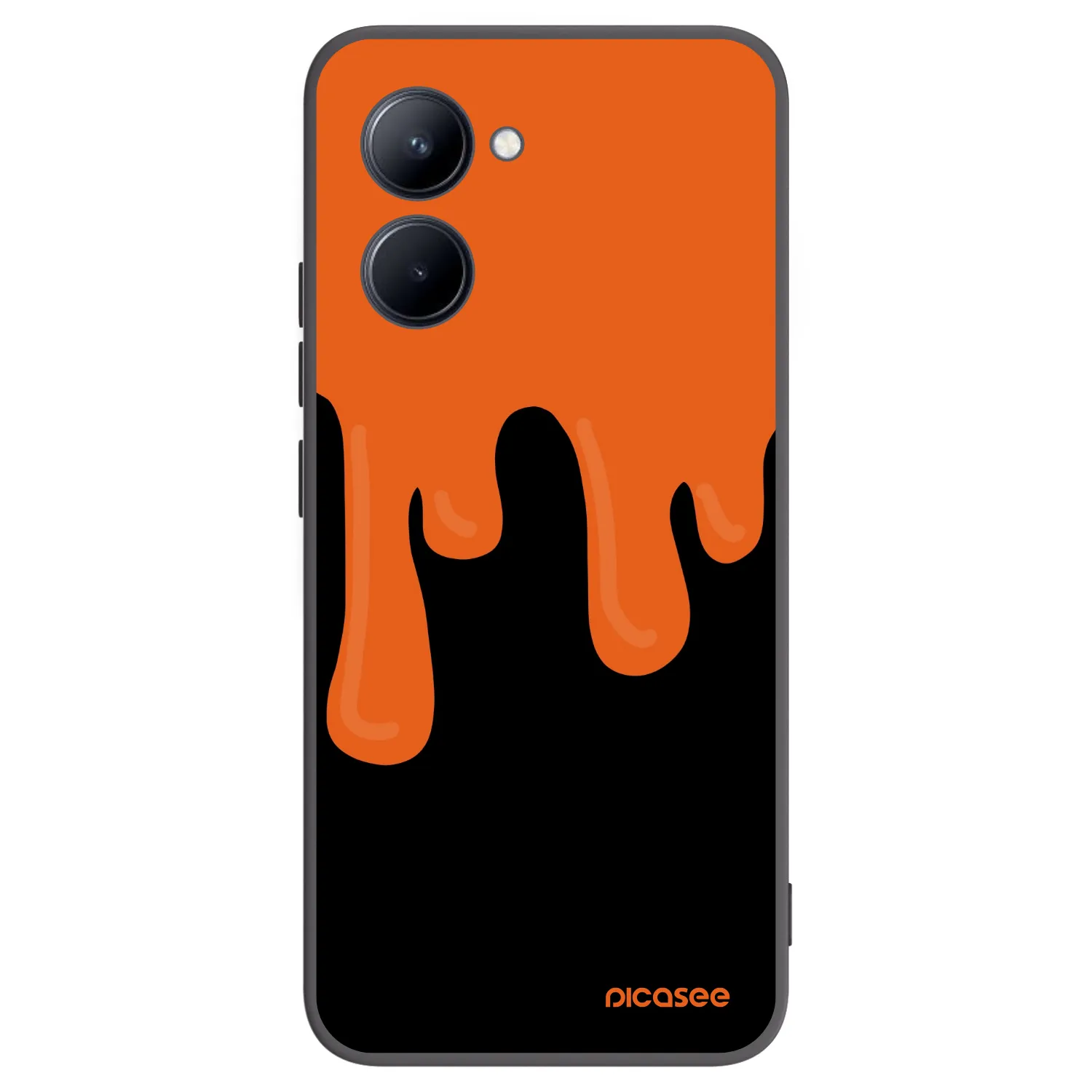 Picasee Realme C33 (2023) Hülle - Schwarzes Silikon - Orange spooky