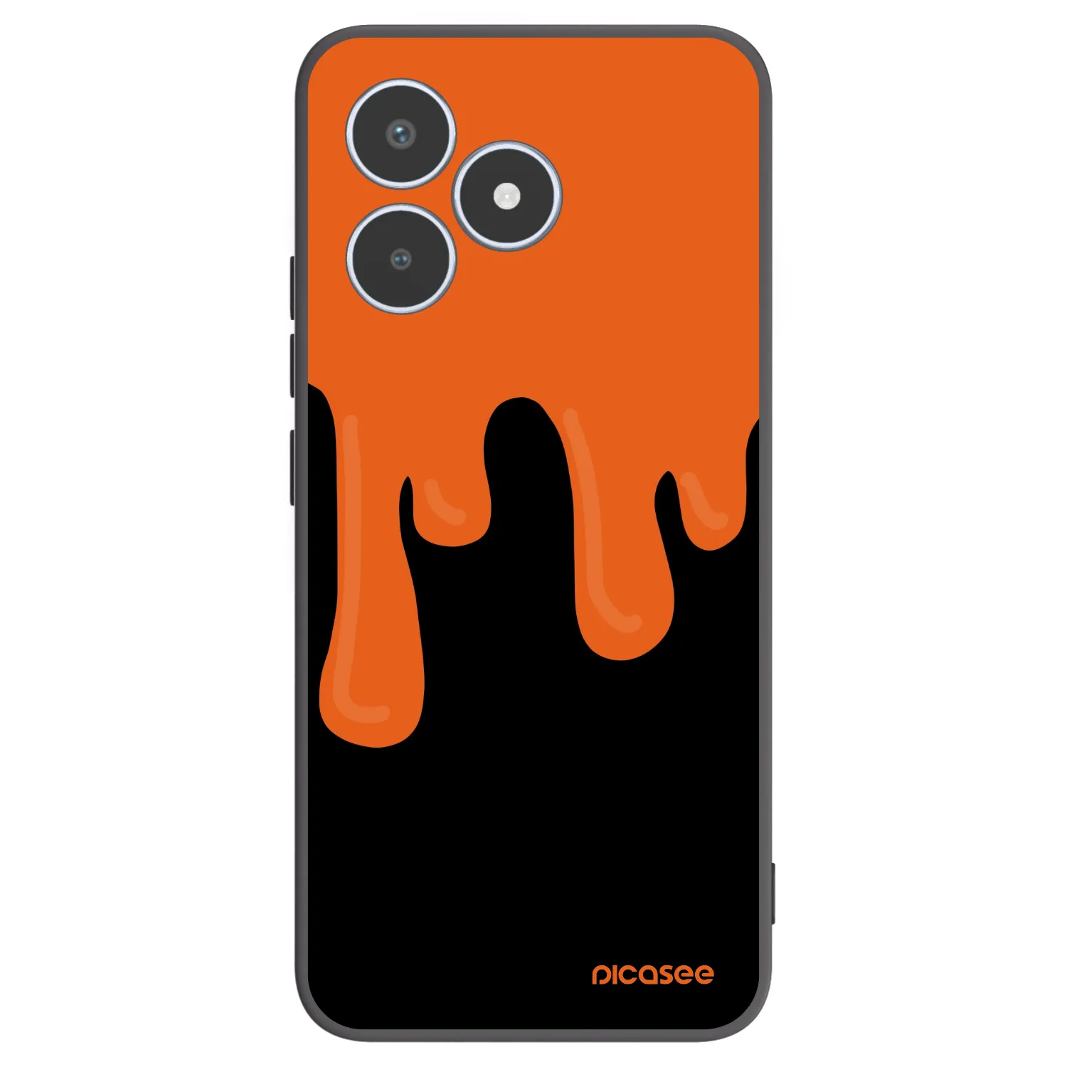 Picasee Realme C53 Hülle - Schwarzes Silikon - Orange spooky