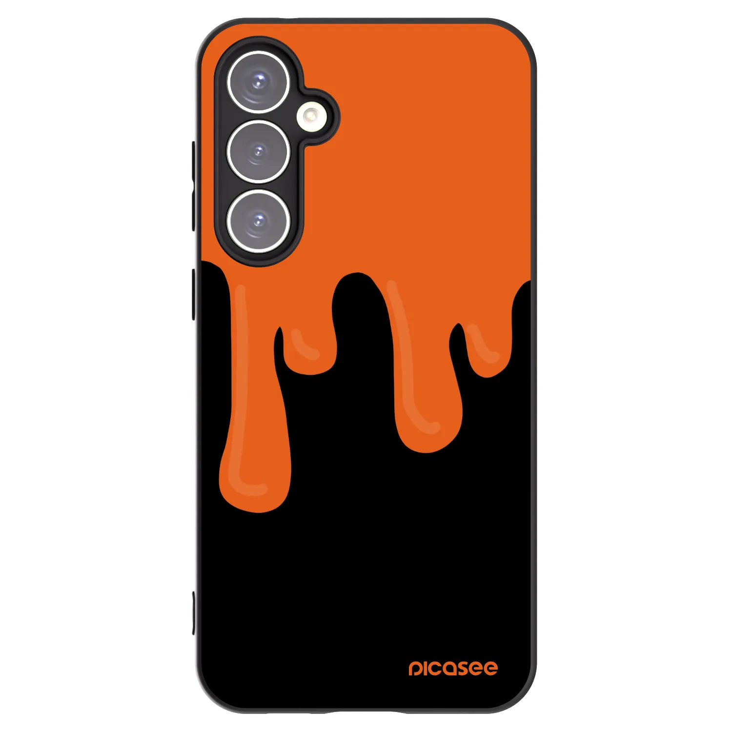 Picasee Samsung Galaxy S23 FE S711B Hülle - Schwarzes Silikon - Orange spooky