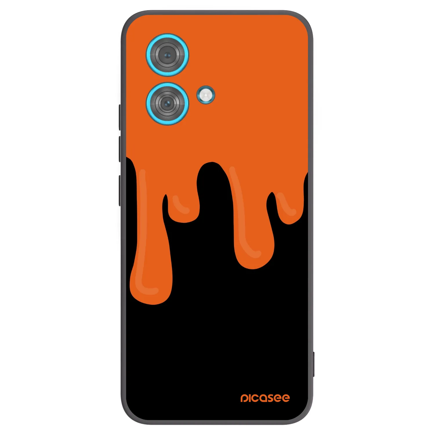 Picasee Motorola Edge 40 Neo Hülle - Schwarzes Silikon - Orange spooky