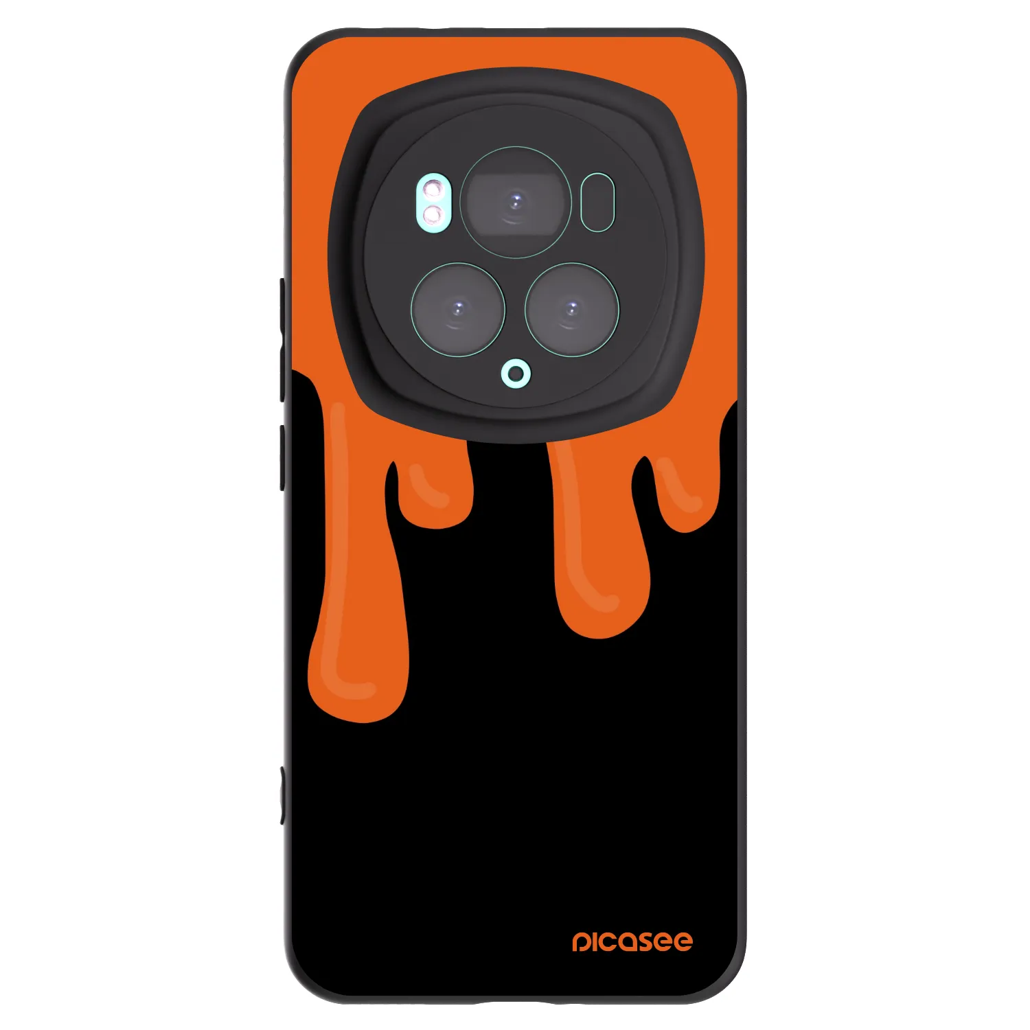 Picasee Honor Magic6 Pro Hülle - Schwarzes Silikon - Orange spooky
