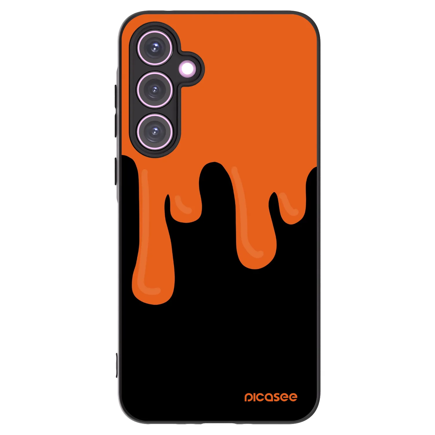 Picasee Samsung Galaxy A35 5G A356B Hülle - Schwarzes Silikon - Orange spooky