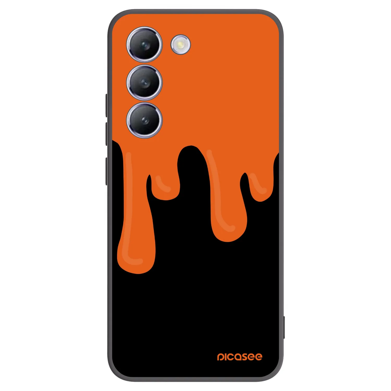 Picasee Vivo V40 SE 5G Hülle - Schwarzes Silikon - Orange spooky