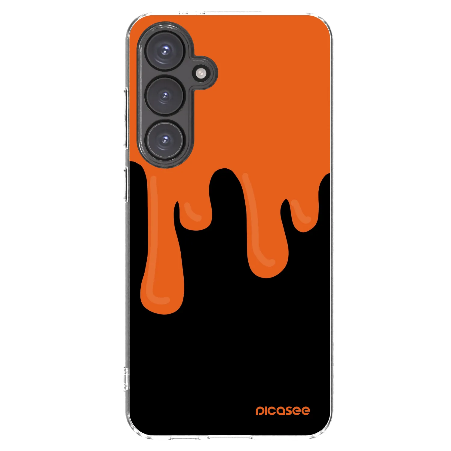 Picasee Samsung Galaxy S24 FE S721B Hülle - Transparentes Silikon - Orange spooky