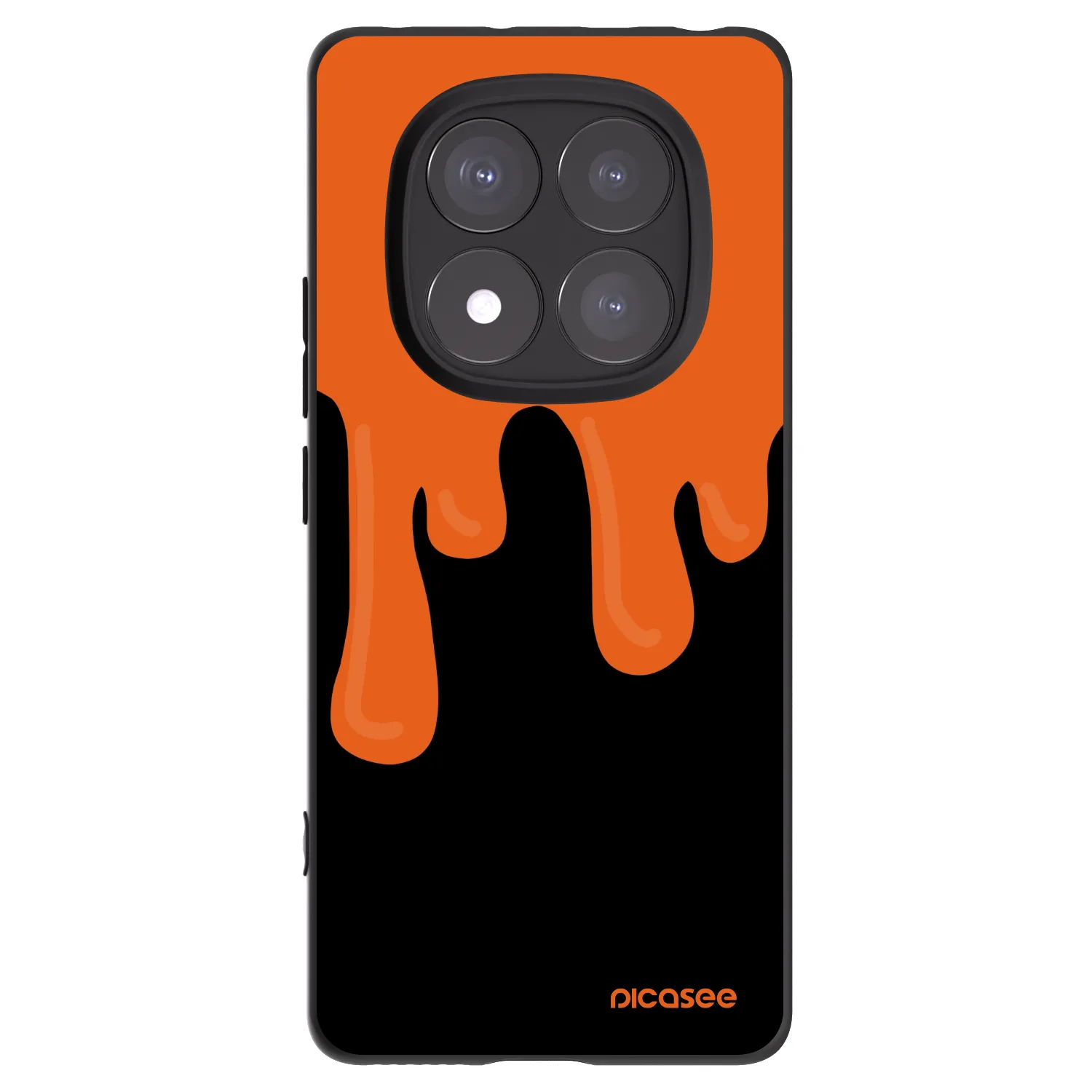Picasee Xiaomi Redmi Note 14 Pro+ 5G Hülle - Schwarzes Silikon - Orange spooky