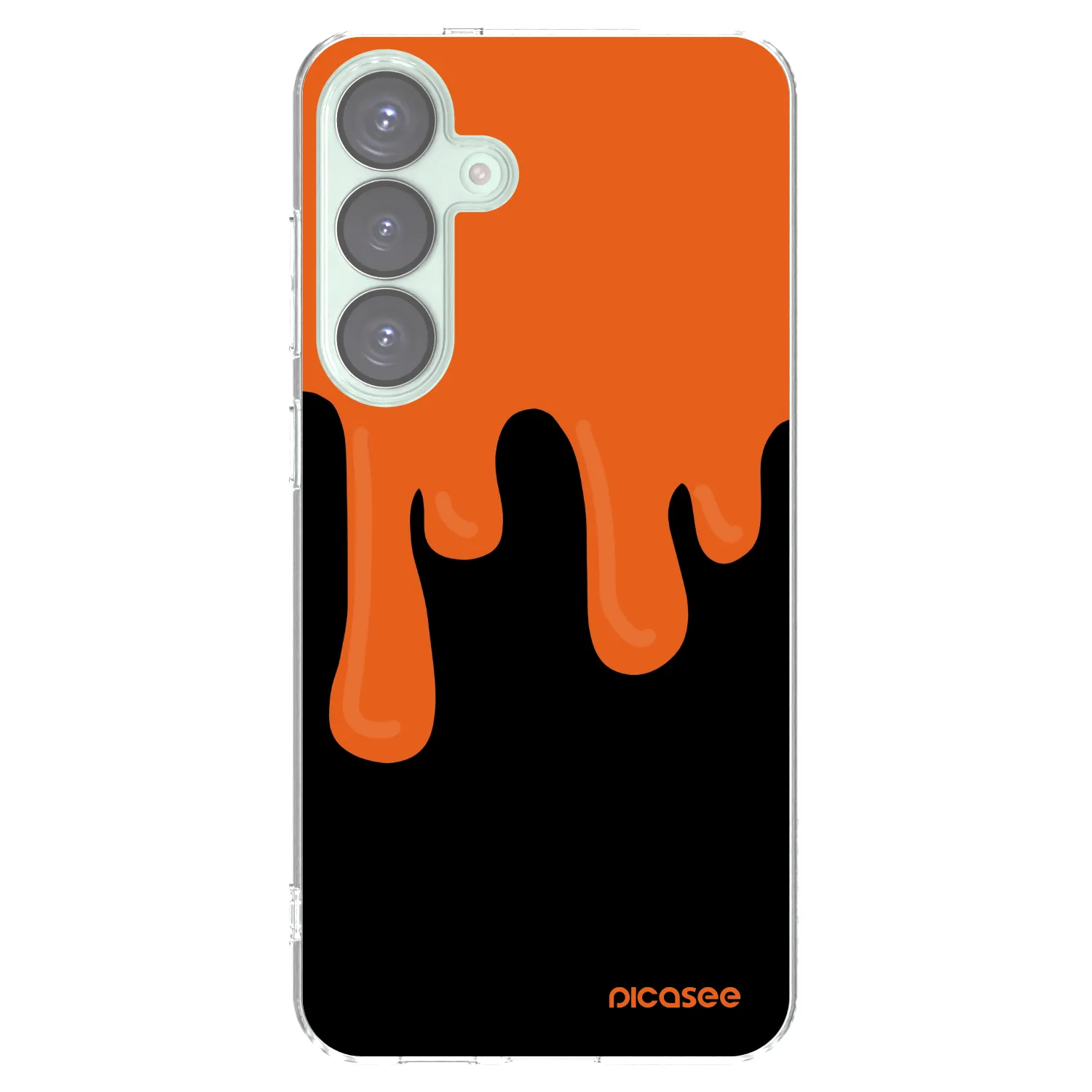 Picasee Samsung Galaxy S25+ 5G Hülle - Transparentes Silikon - Orange spooky