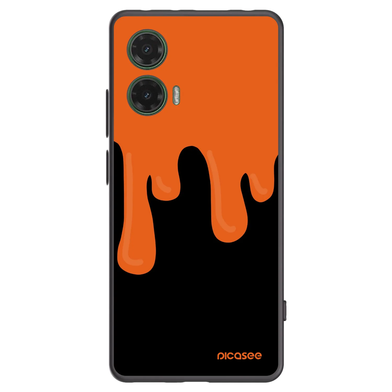 Picasee Motorola Moto G35 5G Hülle - Schwarzes Silikon - Orange spooky
