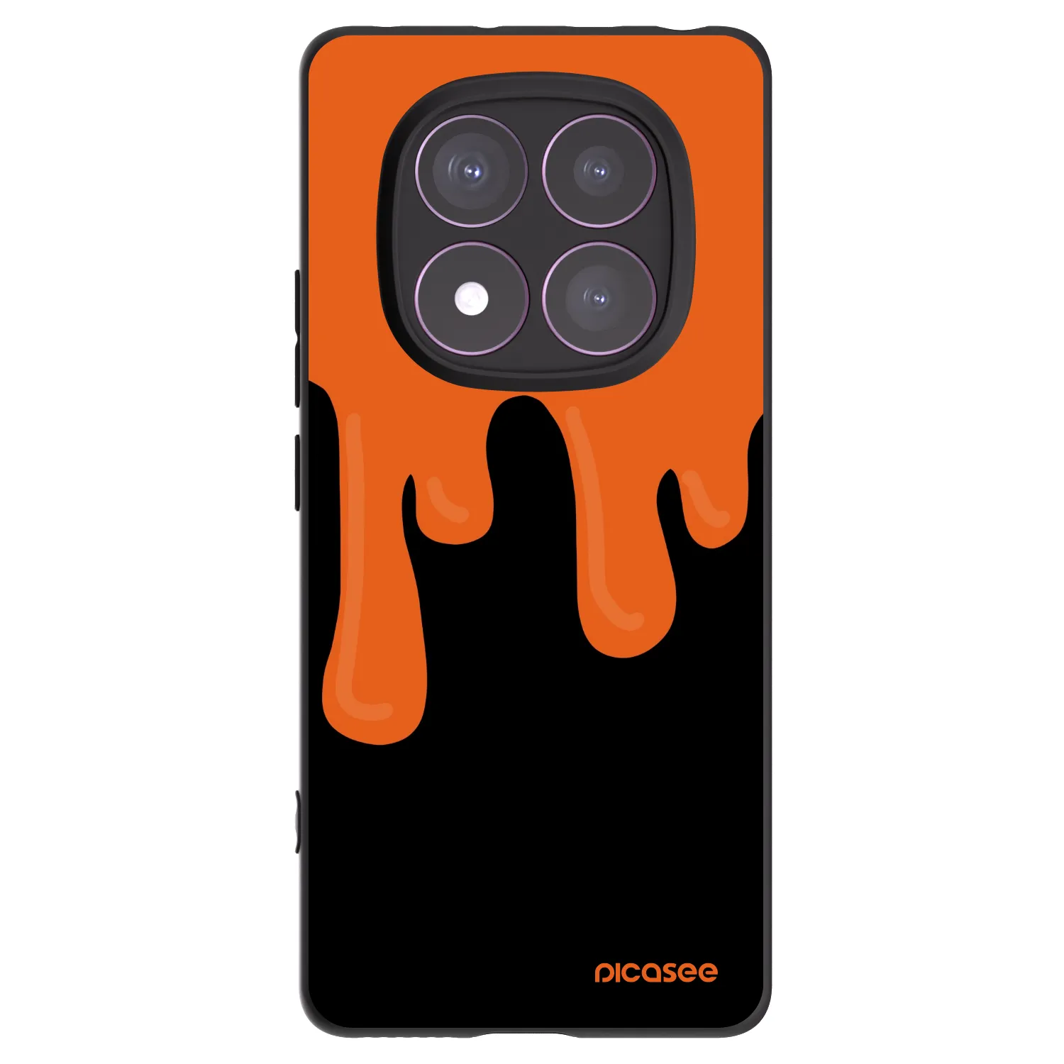 Picasee Xiaomi Redmi Note 14 Pro 4G Hülle - Schwarzes Silikon - Orange spooky