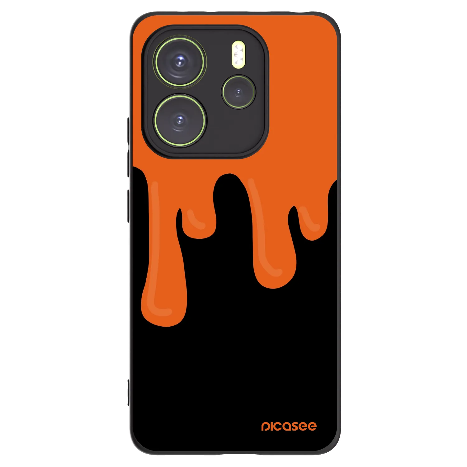 Picasee Xiaomi Redmi Note 14 4G Hülle - Schwarzes Silikon - Orange spooky