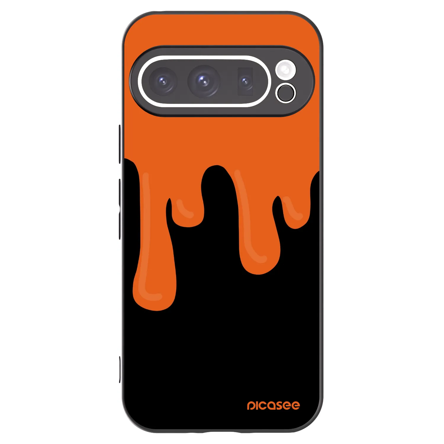 Picasee Google Pixel 9 Pro Hülle - Schwarzes Silikon - Orange spooky