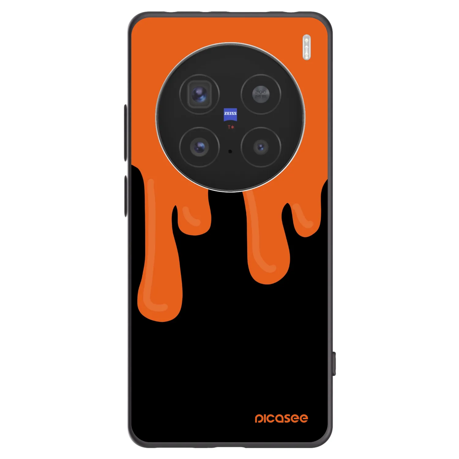 Picasee Vivo X200 Pro Hülle - Schwarzes Silikon - Orange spooky