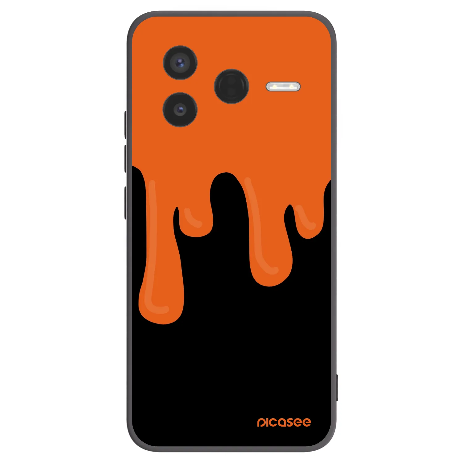 Picasee Xiaomi Poco F7 Pro 5G Hülle - Schwarzes Silikon - Orange spooky