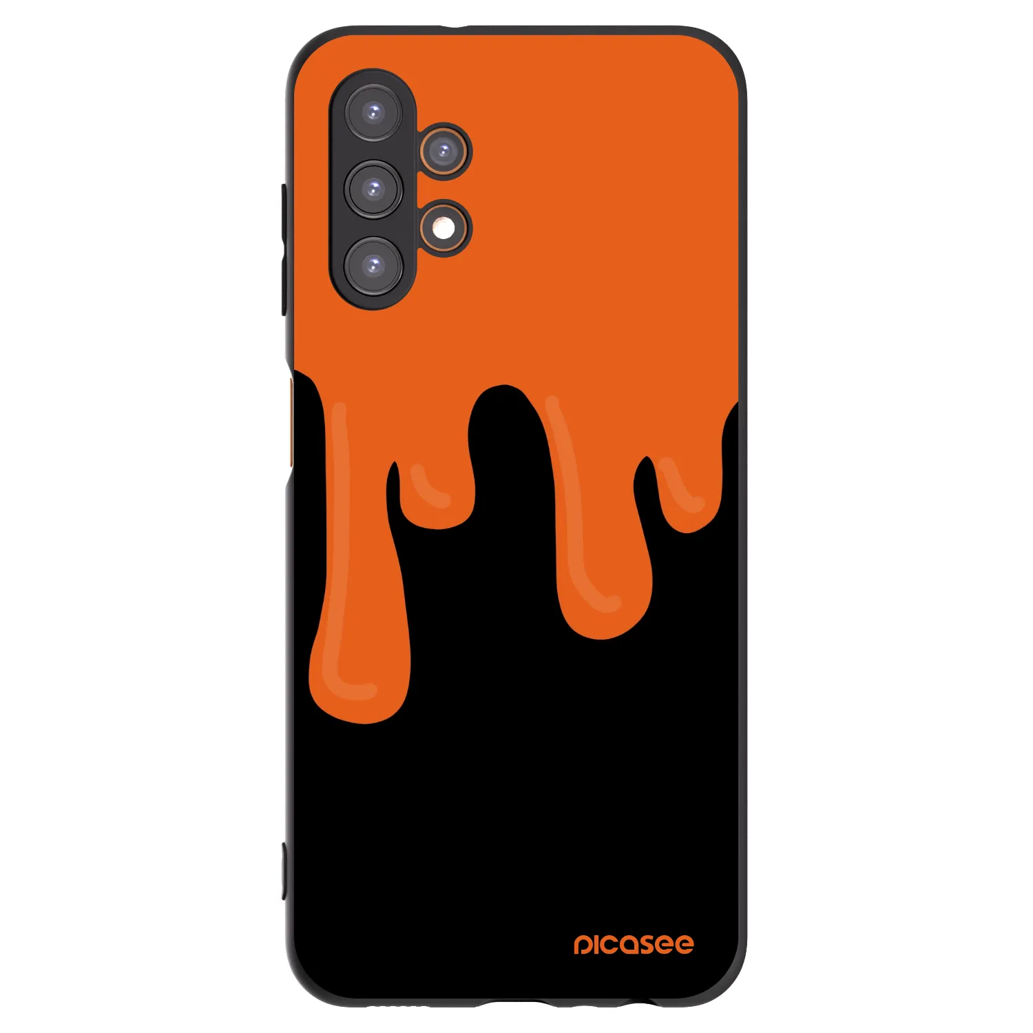 Picasee Samsung Galaxy A13 5G Hülle - Schwarzes Silikon - Orange spooky