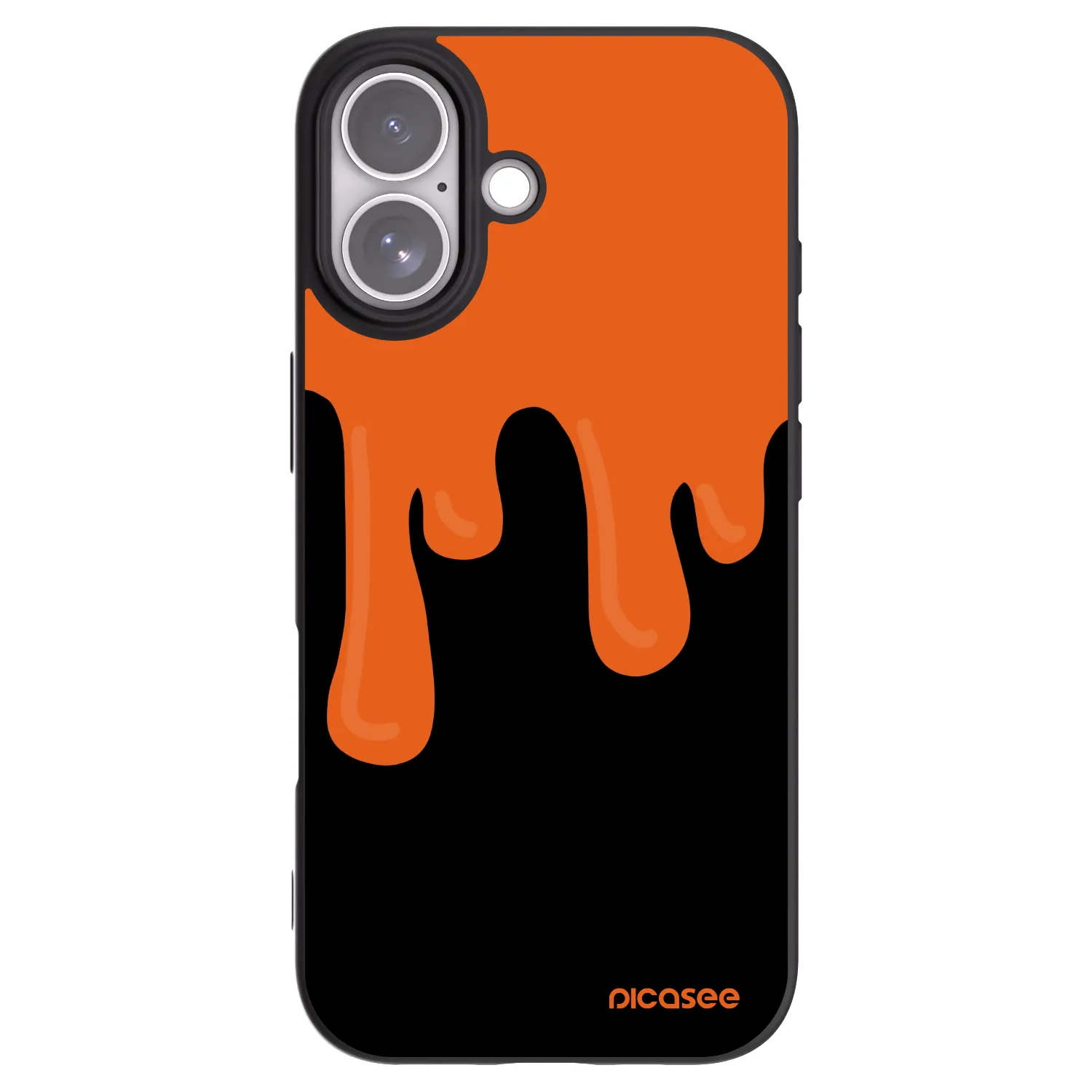 Picasee Apple iPhone 17 Hülle - Schwarzes Silikon - Orange spooky