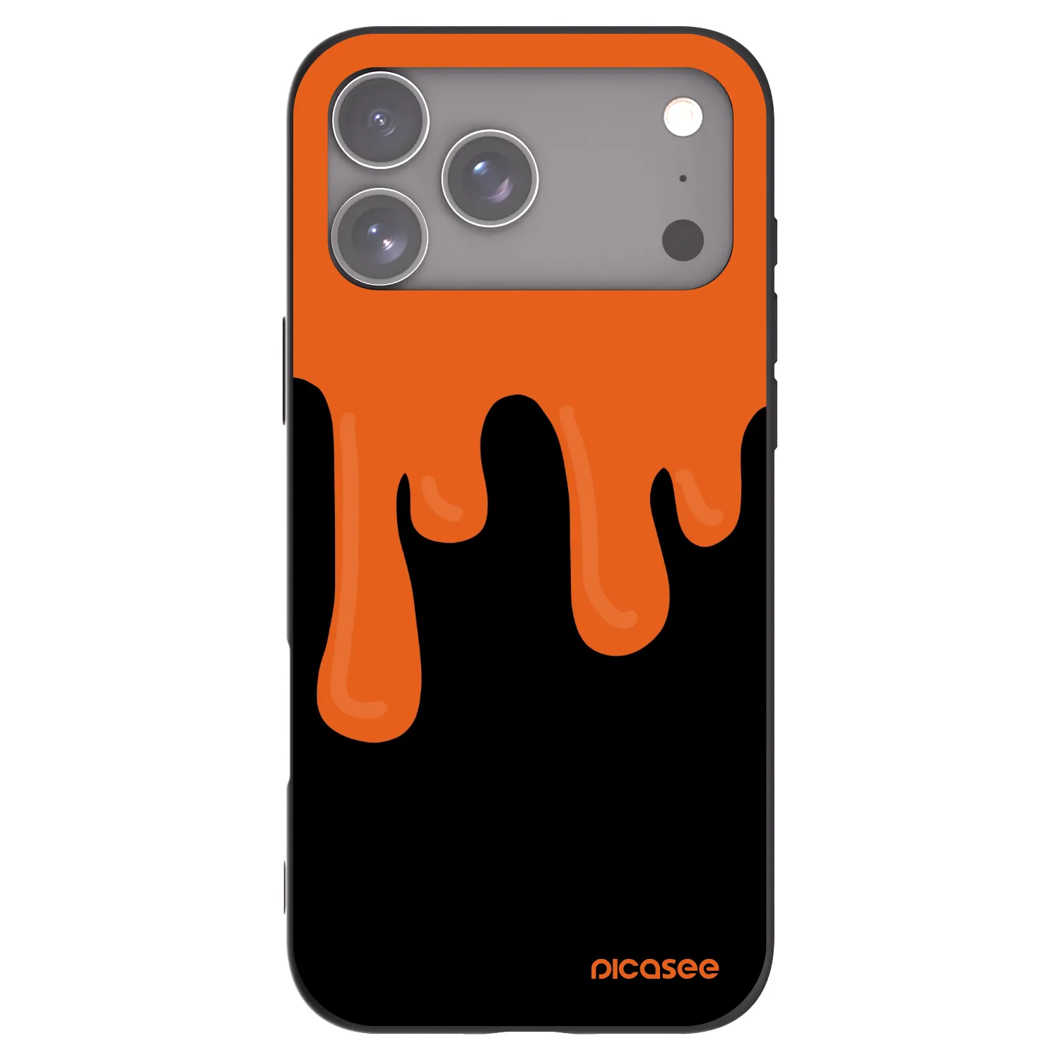 Picasee Apple iPhone 17 Pro Max Hülle - Schwarzes Silikon - Orange spooky