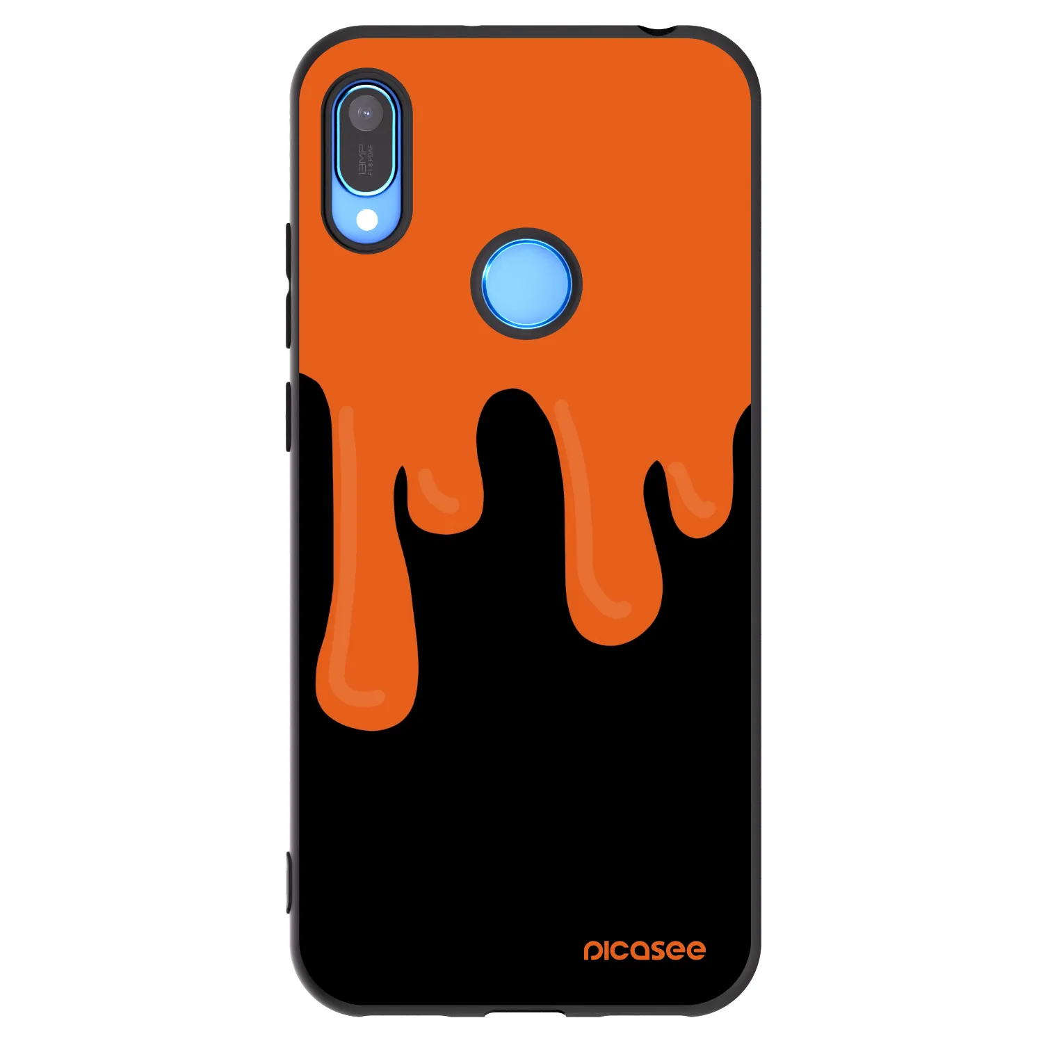 Picasee Huawei Y6 2019 Hülle - Schwarzes Silikon - Orange spooky