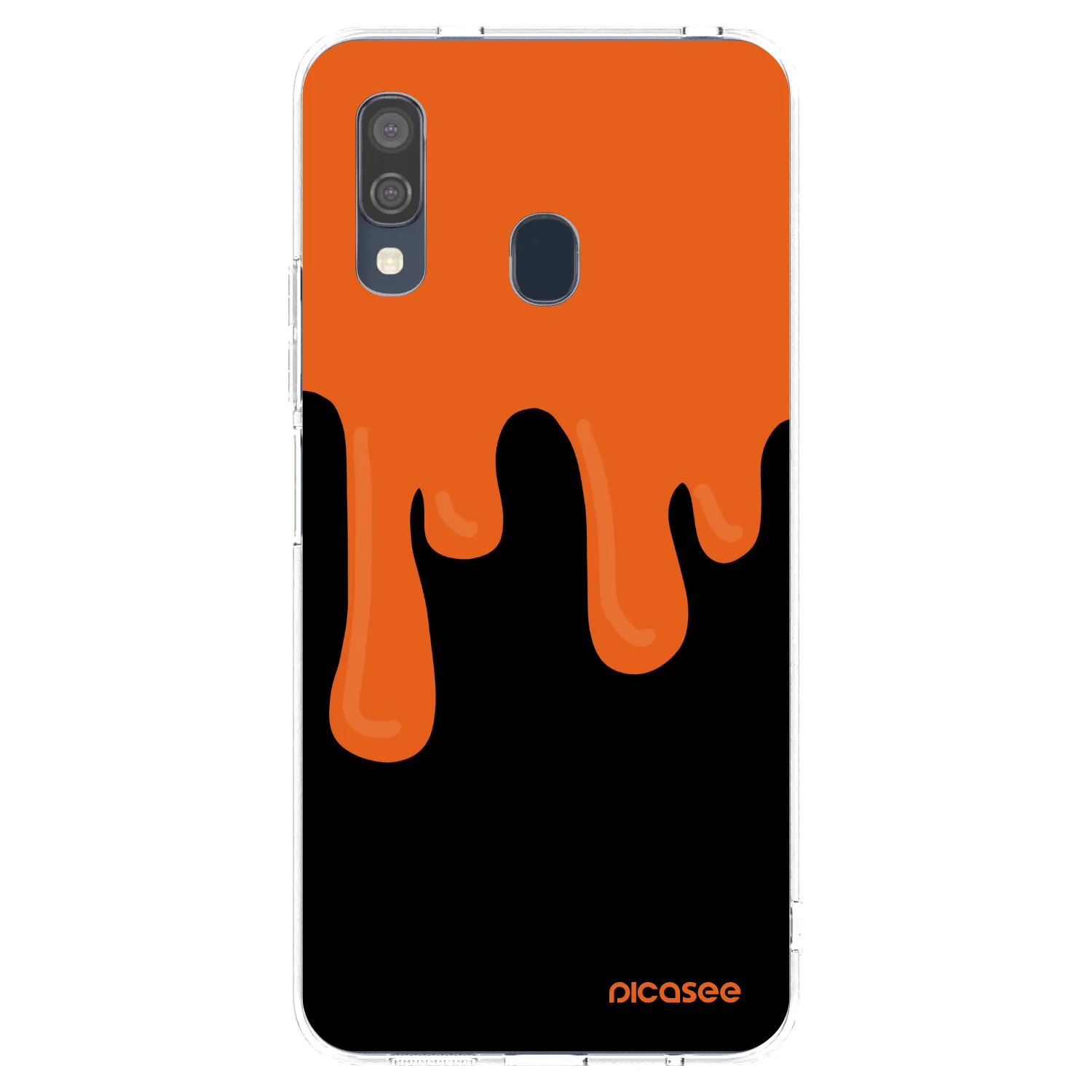 Picasee Samsung Galaxy A40 A405F Hülle - Transparentes Silikon - Orange spooky