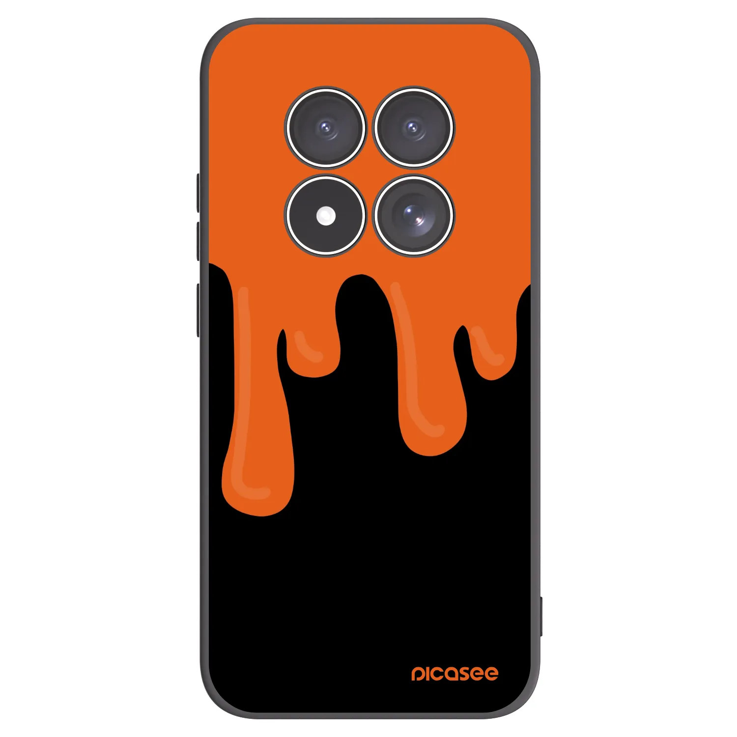 Picasee Xiaomi Redmi Note 15 Pro 4G Hülle - Schwarzes Silikon - Orange spooky