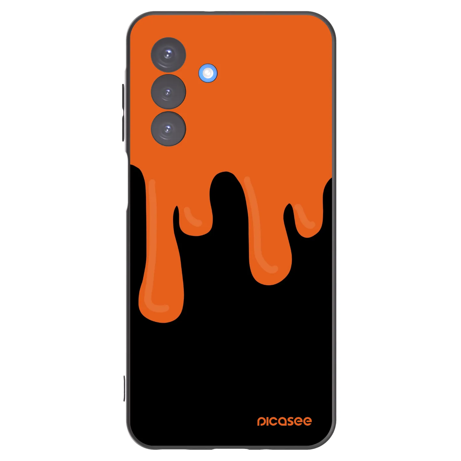 Picasee Samsung Galaxy A17 5G Hülle - Schwarzes Silikon - Orange spooky