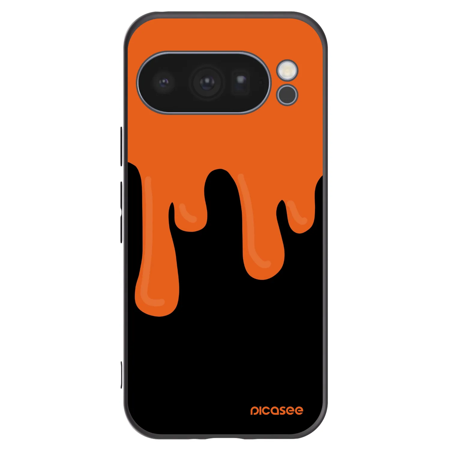 Picasee Google Pixel 10 Pro Hülle - Schwarzes Silikon - Orange spooky