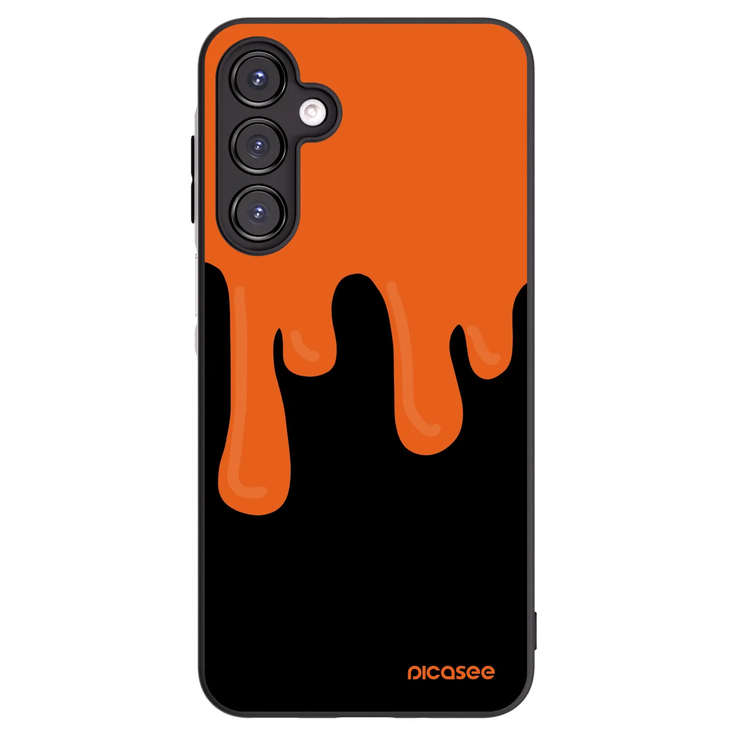 Picasee Samsung Galaxy A16 4G Hülle - Schwarzes Silikon - Orange spooky
