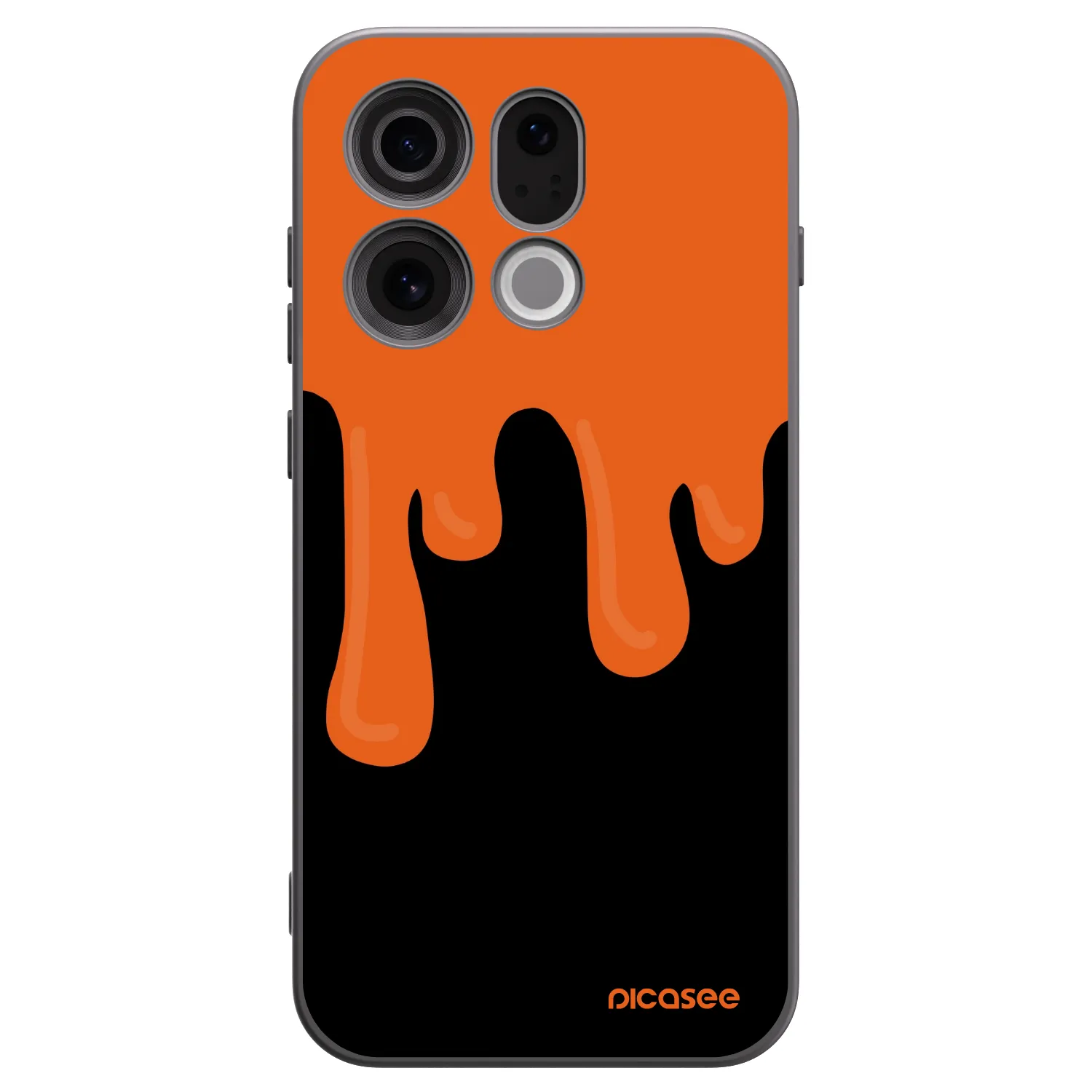 Picasee OPPO Find X9 Hülle - Schwarzes Silikon - Orange spooky