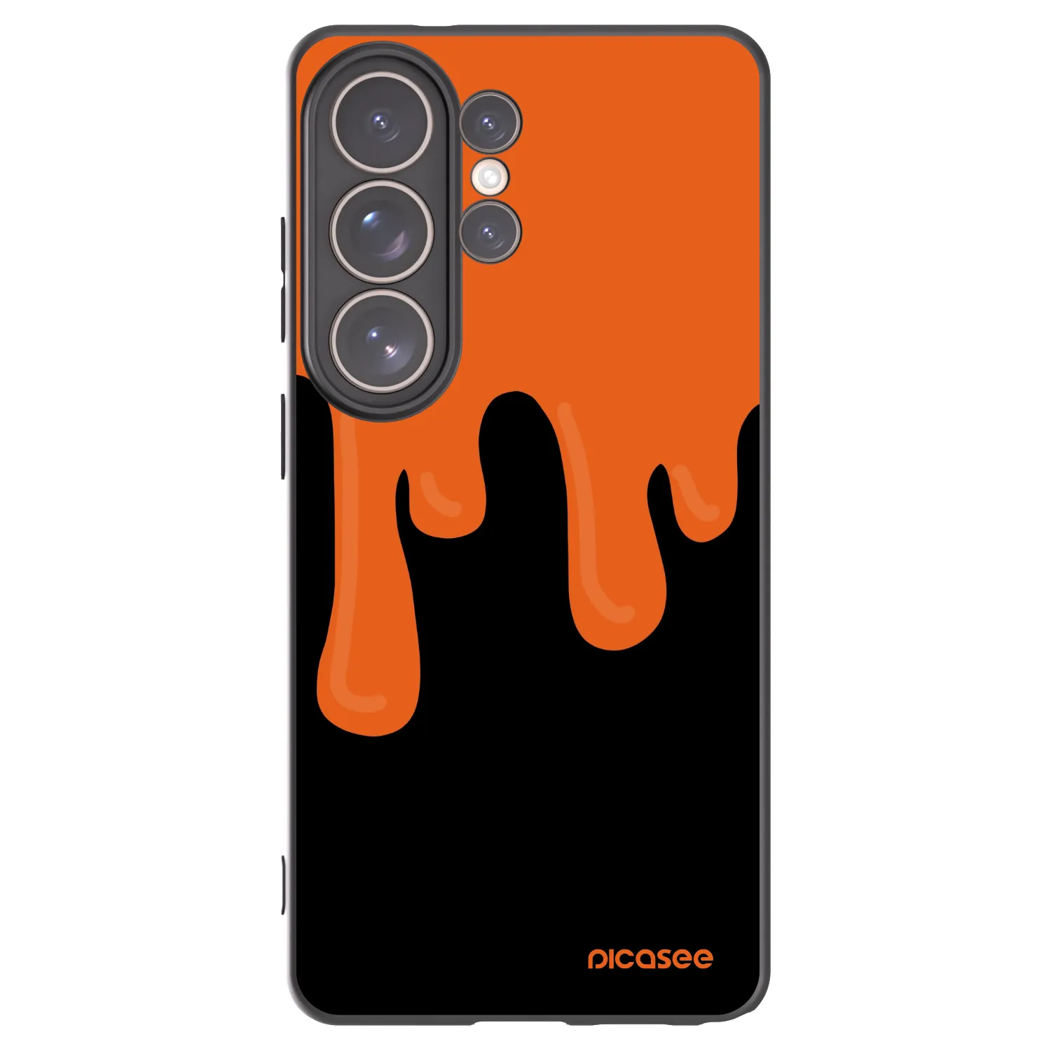 Picasee Samsung Galaxy S26 Ultra Hülle - Schwarzes Silikon - Orange spooky