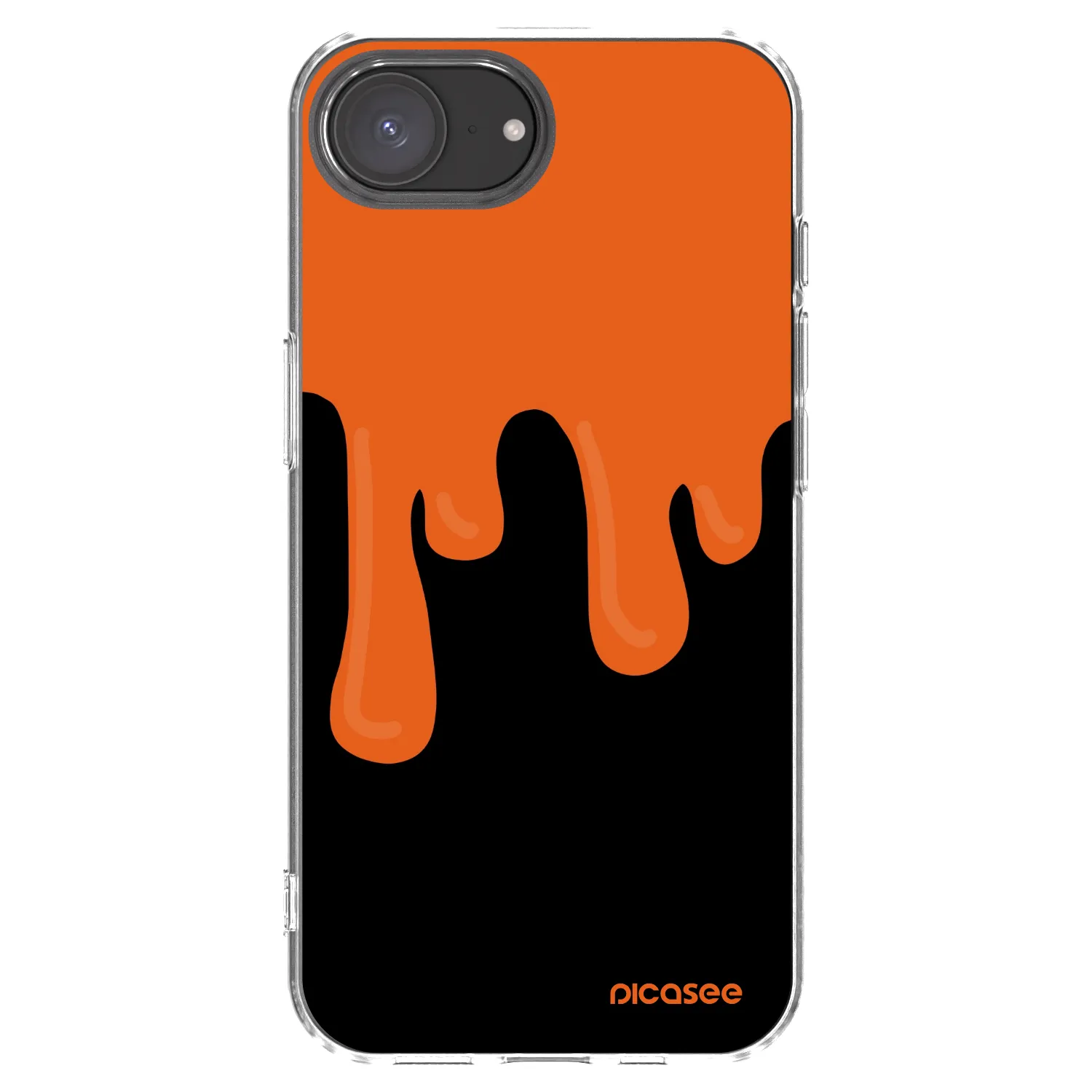 Picasee Apple iPhone 17e Hülle - Transparentes Silikon - Orange spooky