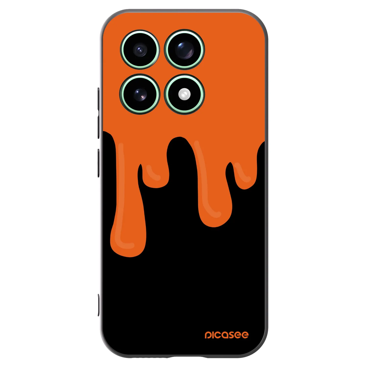 Picasee Xiaomi 17 Hülle - Schwarzes Silikon - Orange spooky