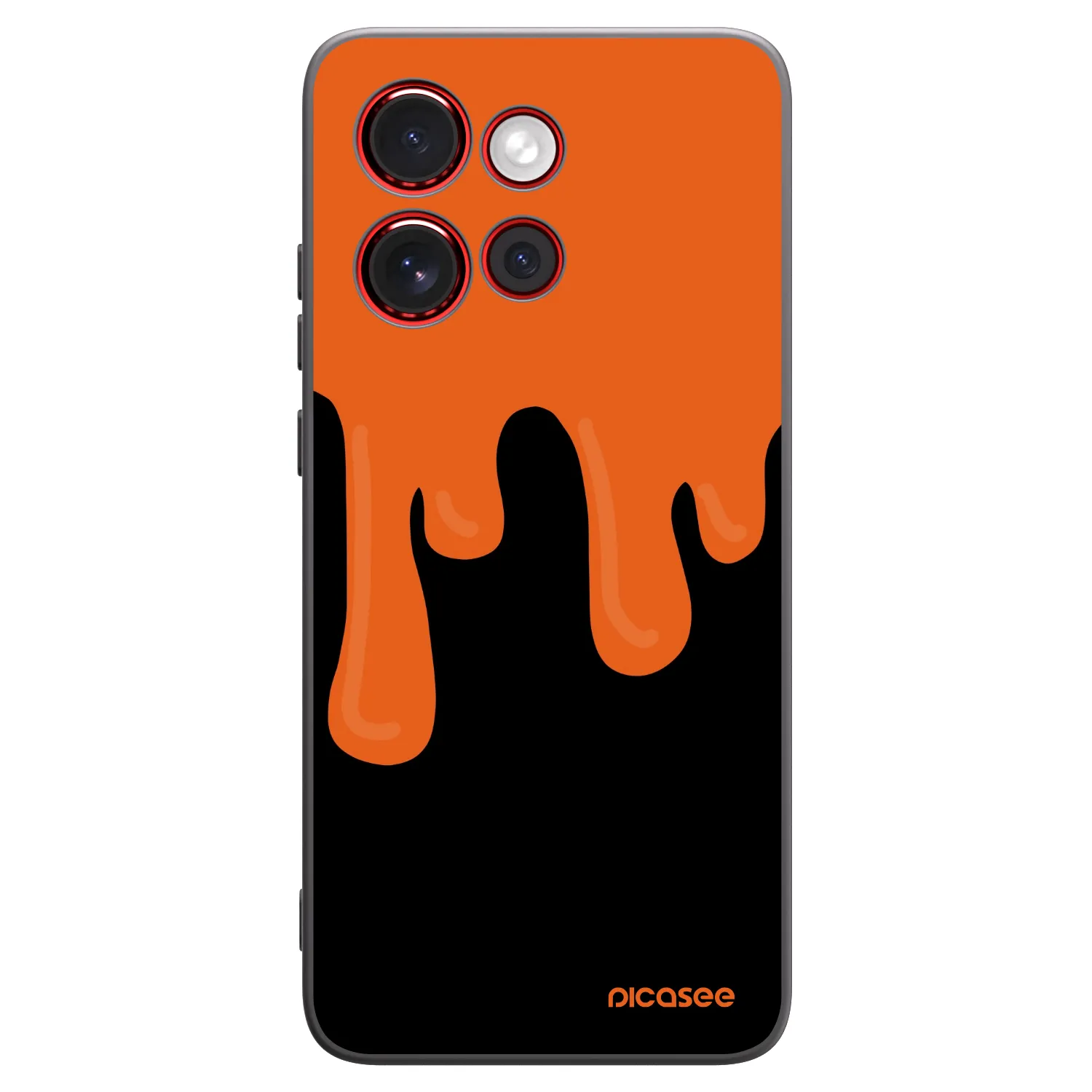Picasee Motorola Edge 60 Neo 5G Hülle - Schwarzes Silikon - Orange spooky