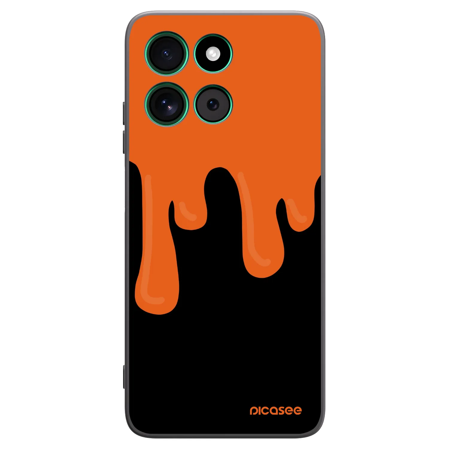 Picasee Motorola Moto G57 Power Hülle - Schwarzes Silikon - Orange spooky