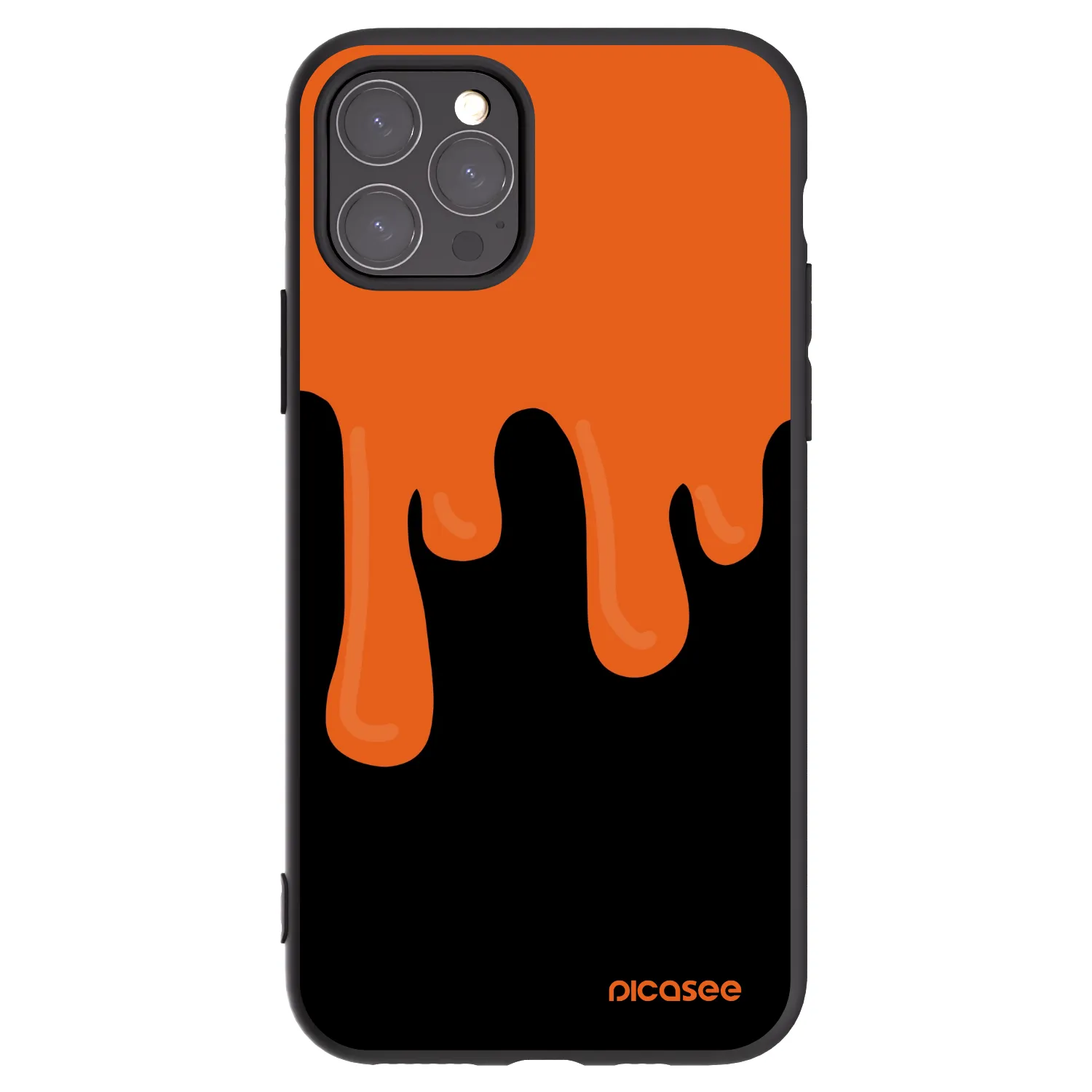 Picasee Apple iPhone 11 Pro Hülle - Schwarzes Silikon - Orange spooky