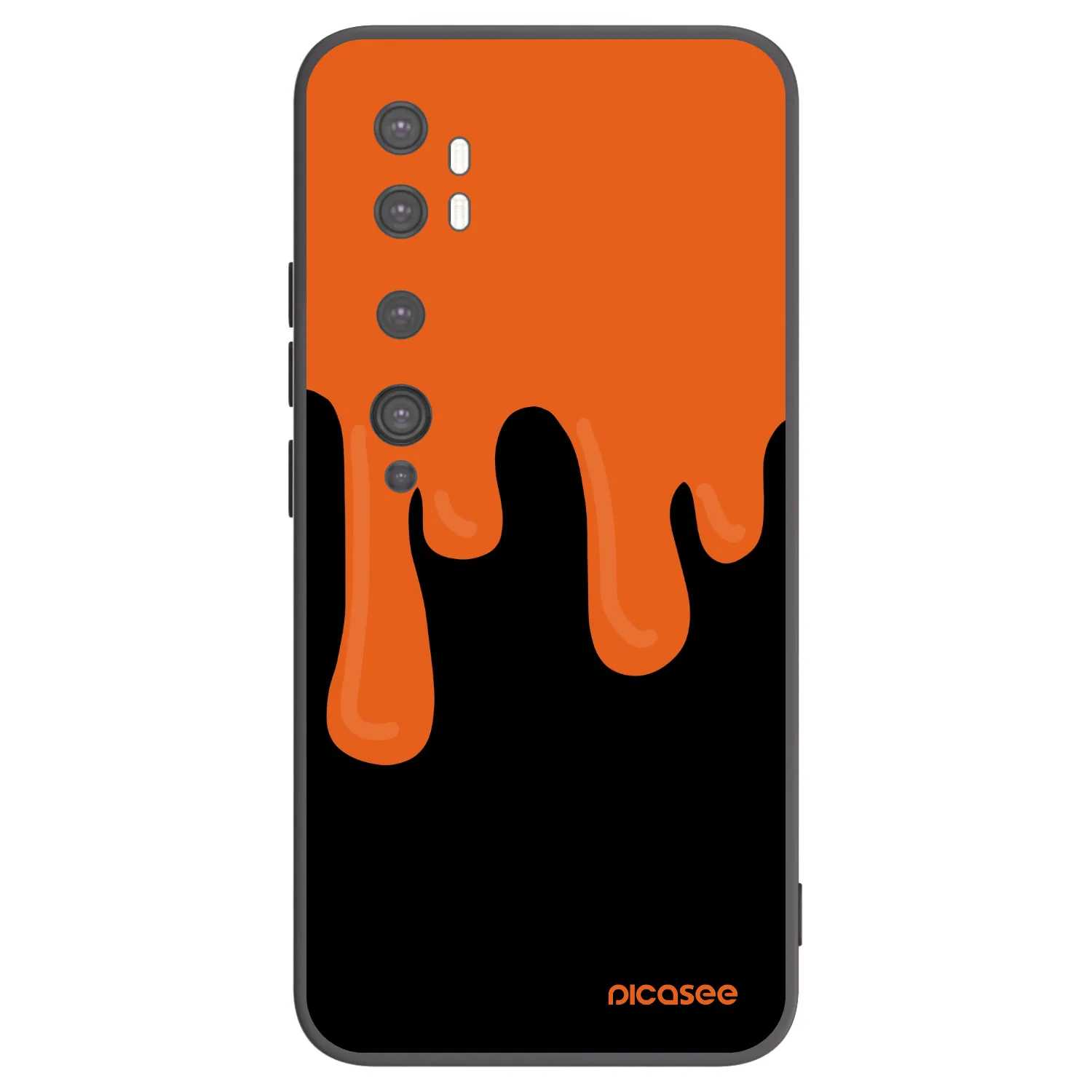 Picasee Xiaomi Mi Note 10 (Pro) Hülle - Schwarzes Silikon - Orange spooky