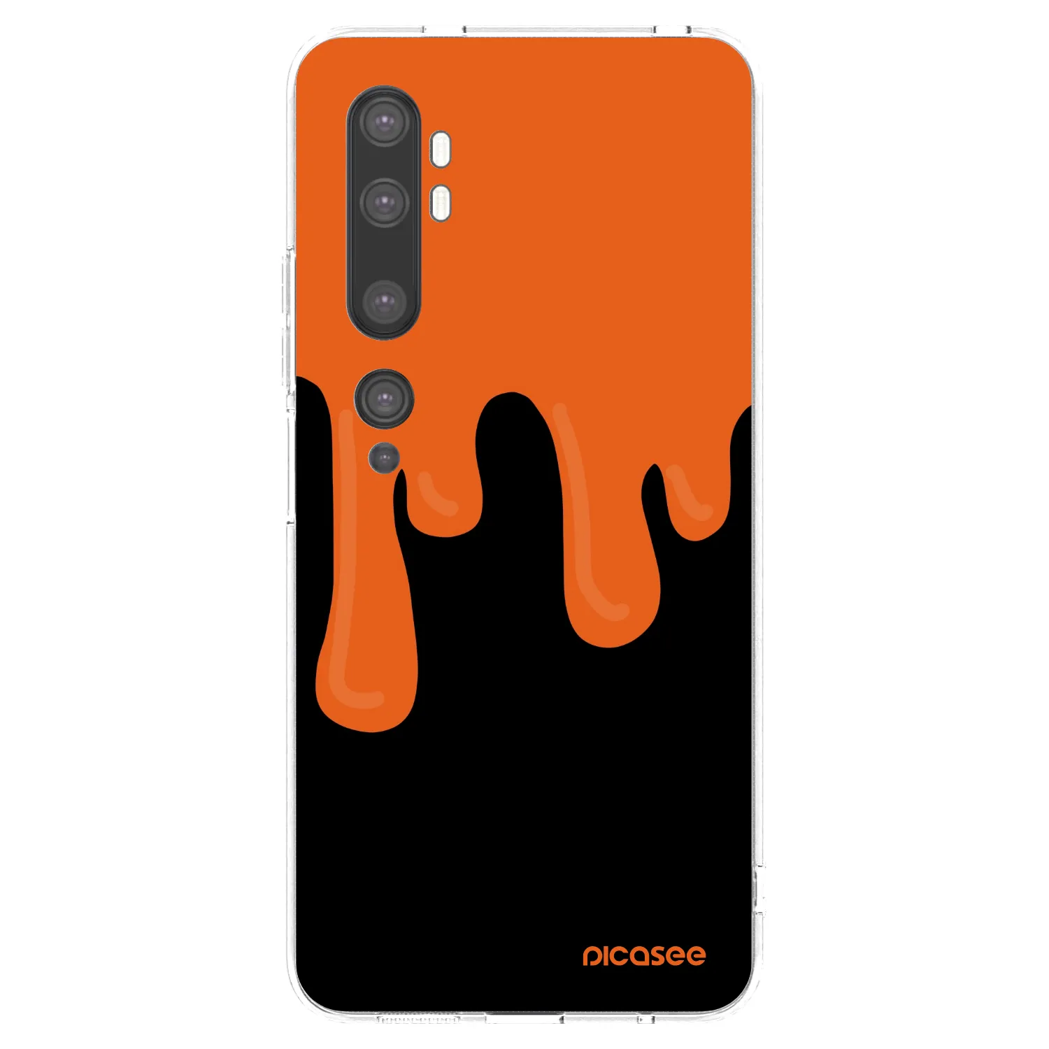 Picasee Xiaomi Mi Note 10 (Pro) Hülle - Transparentes Silikon - Orange spooky