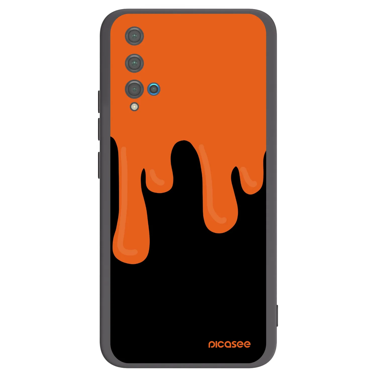Picasee Huawei Nova 5T Hülle - Schwarzes Silikon - Orange spooky