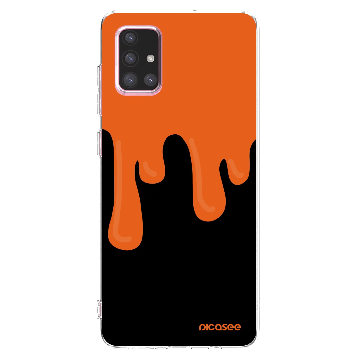 Picasee Samsung Galaxy A71 A715F Hülle - Transparentes Silikon - Orange spooky