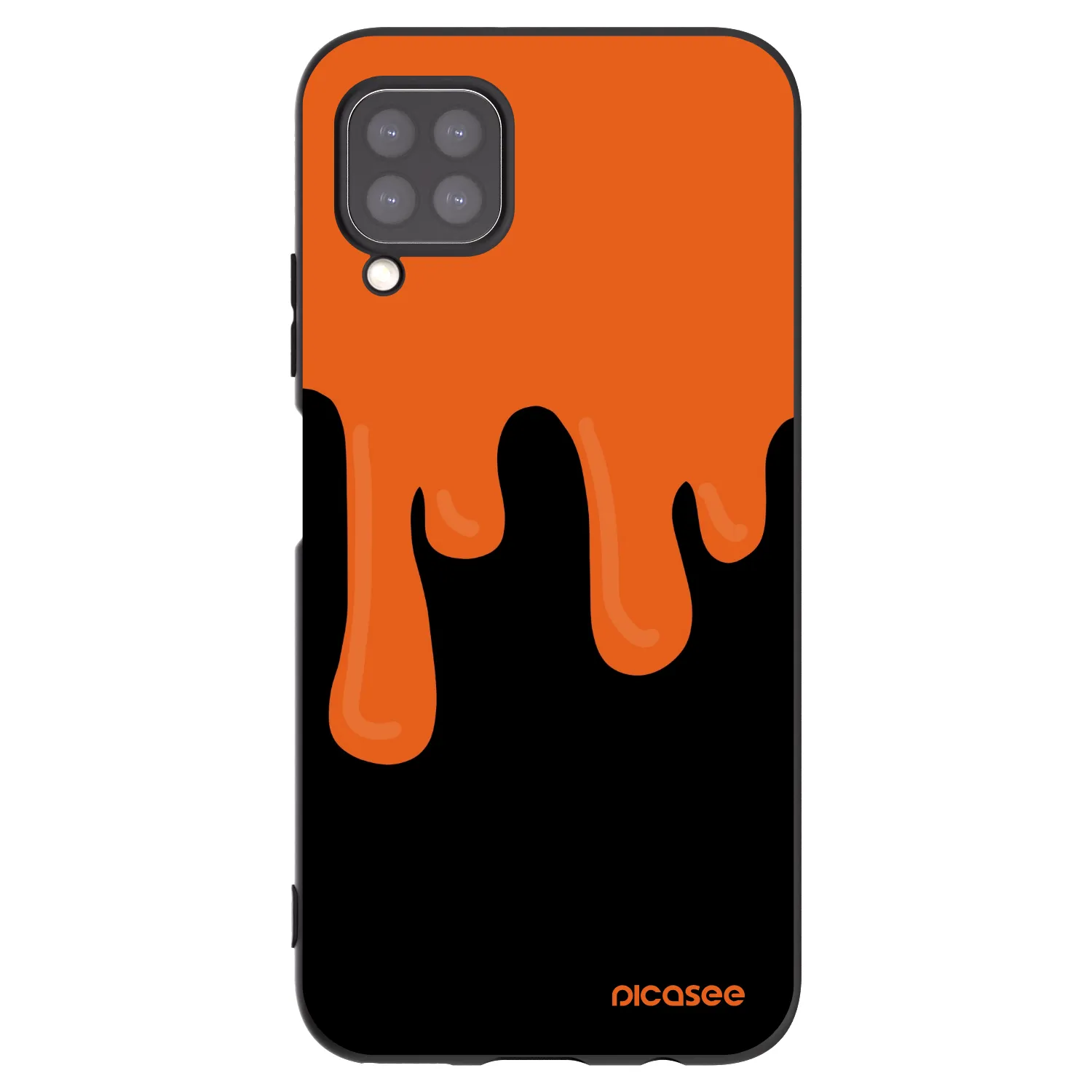 Picasee Huawei P40 Lite Hülle - Schwarzes Silikon - Orange spooky