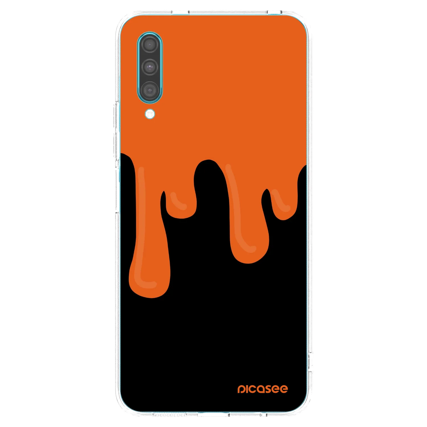 Picasee Samsung Galaxy A30s A307F Hülle - Transparentes Silikon - Orange spooky