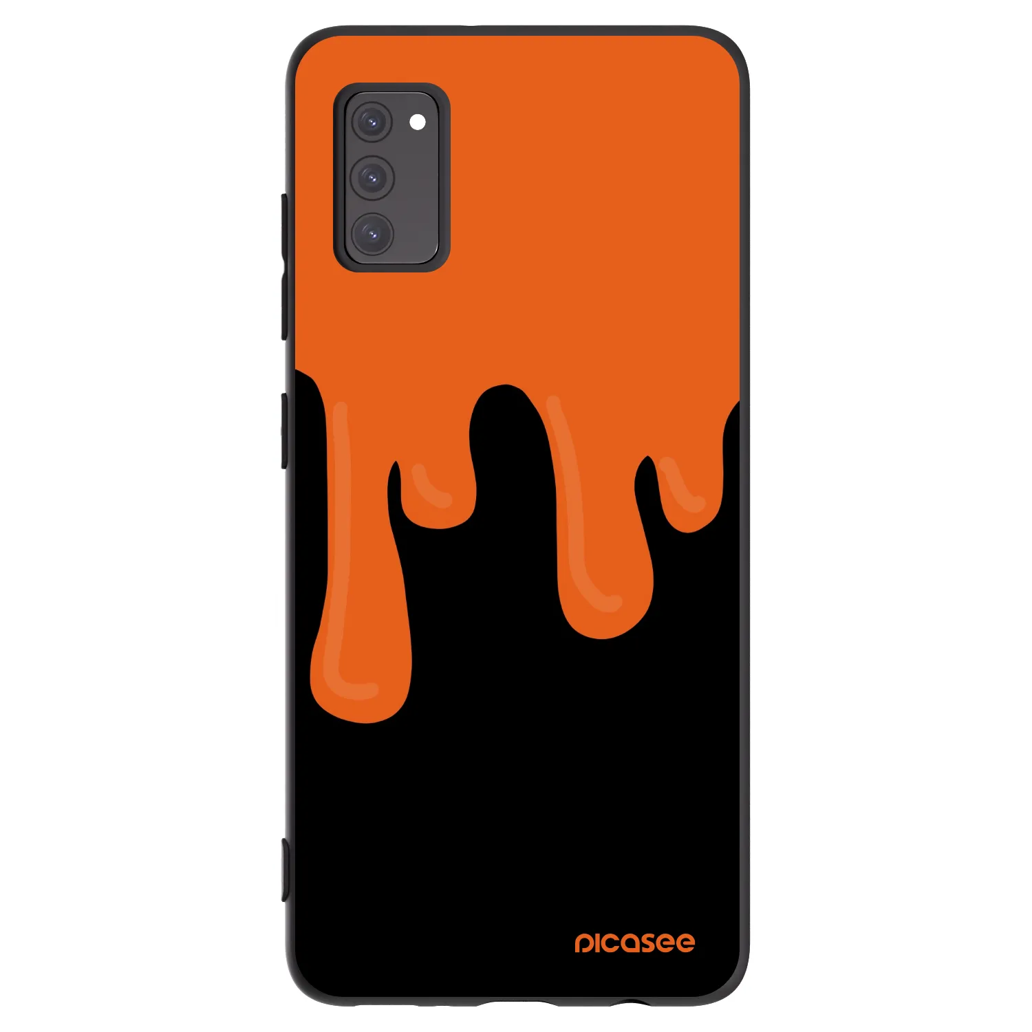 Picasee Samsung Galaxy A41 A415F Hülle - Schwarzes Silikon - Orange spooky