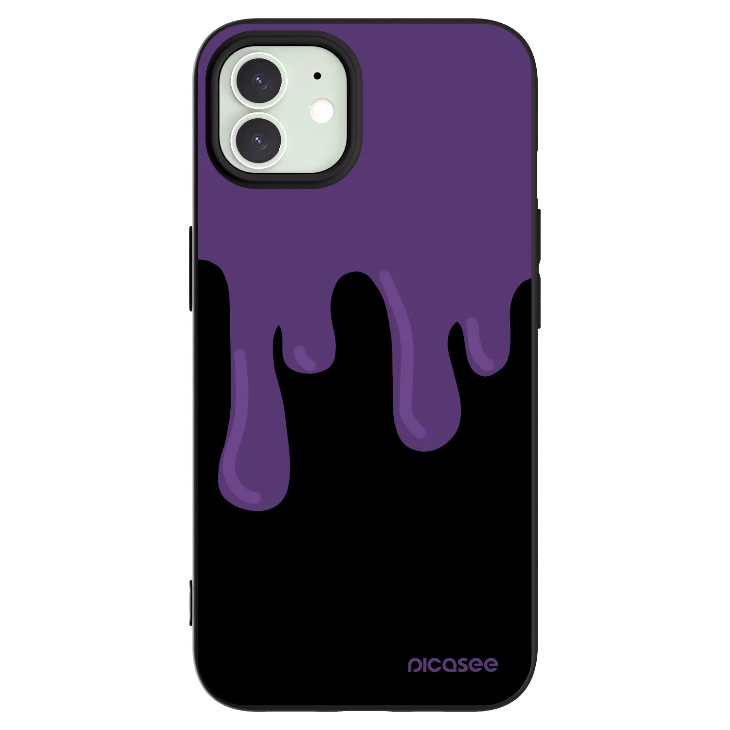 Picasee Apple iPhone 12 Pro Hülle - Schwarzes Silikon - Purple spooky