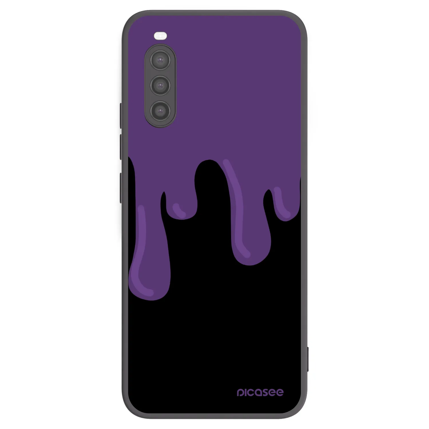 Picasee Sony Xperia 10 II Hülle - Schwarzes Silikon - Purple spooky