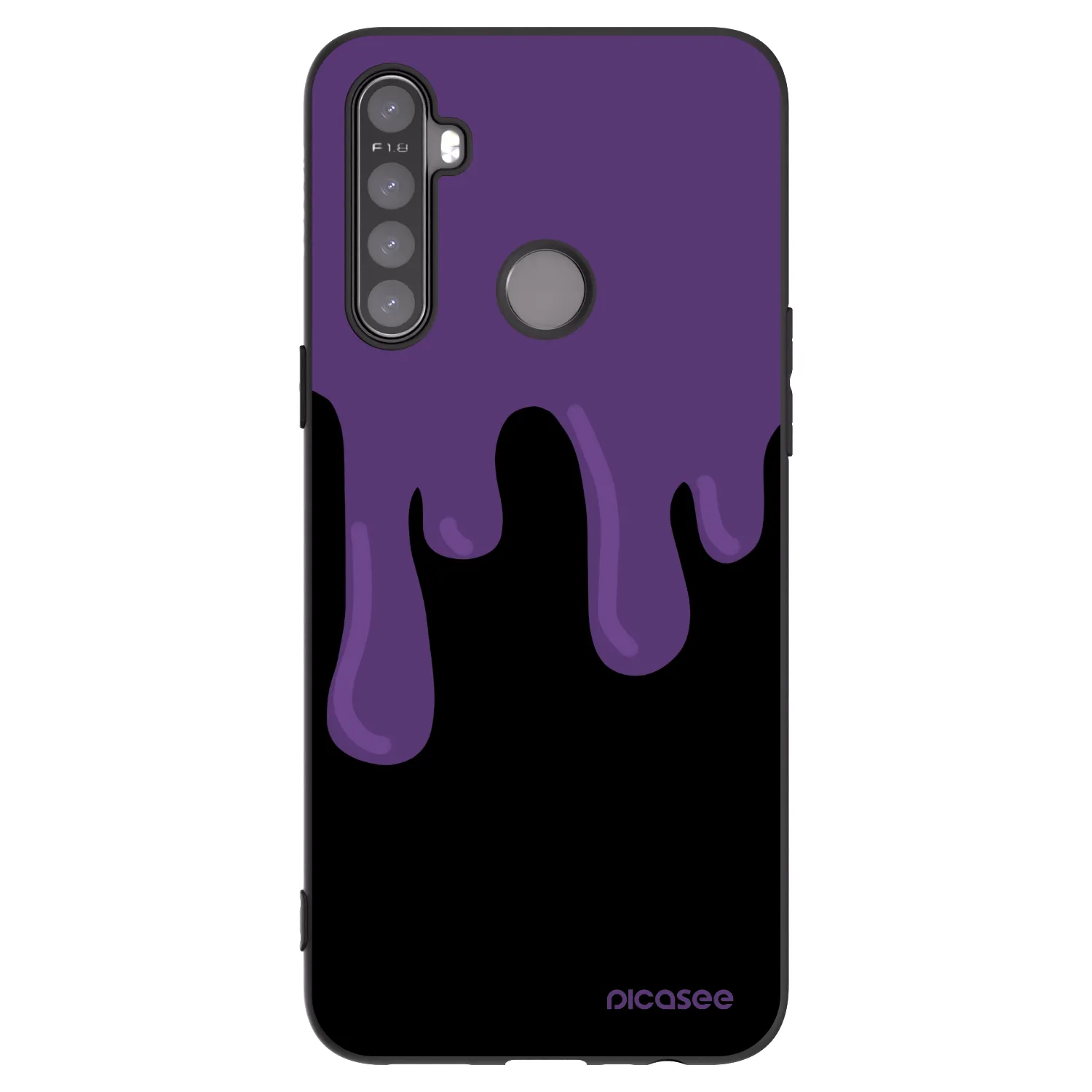 Picasee Realme 6i Hülle - Schwarzes Silikon - Purple spooky