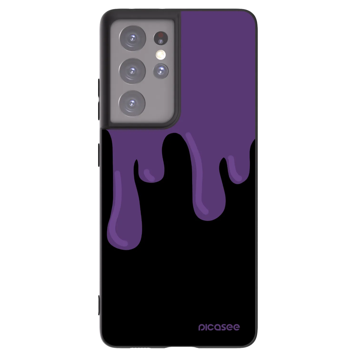 Picasee Samsung Galaxy S21 Ultra 5G G998B Hülle - Schwarzes Silikon - Purple spooky