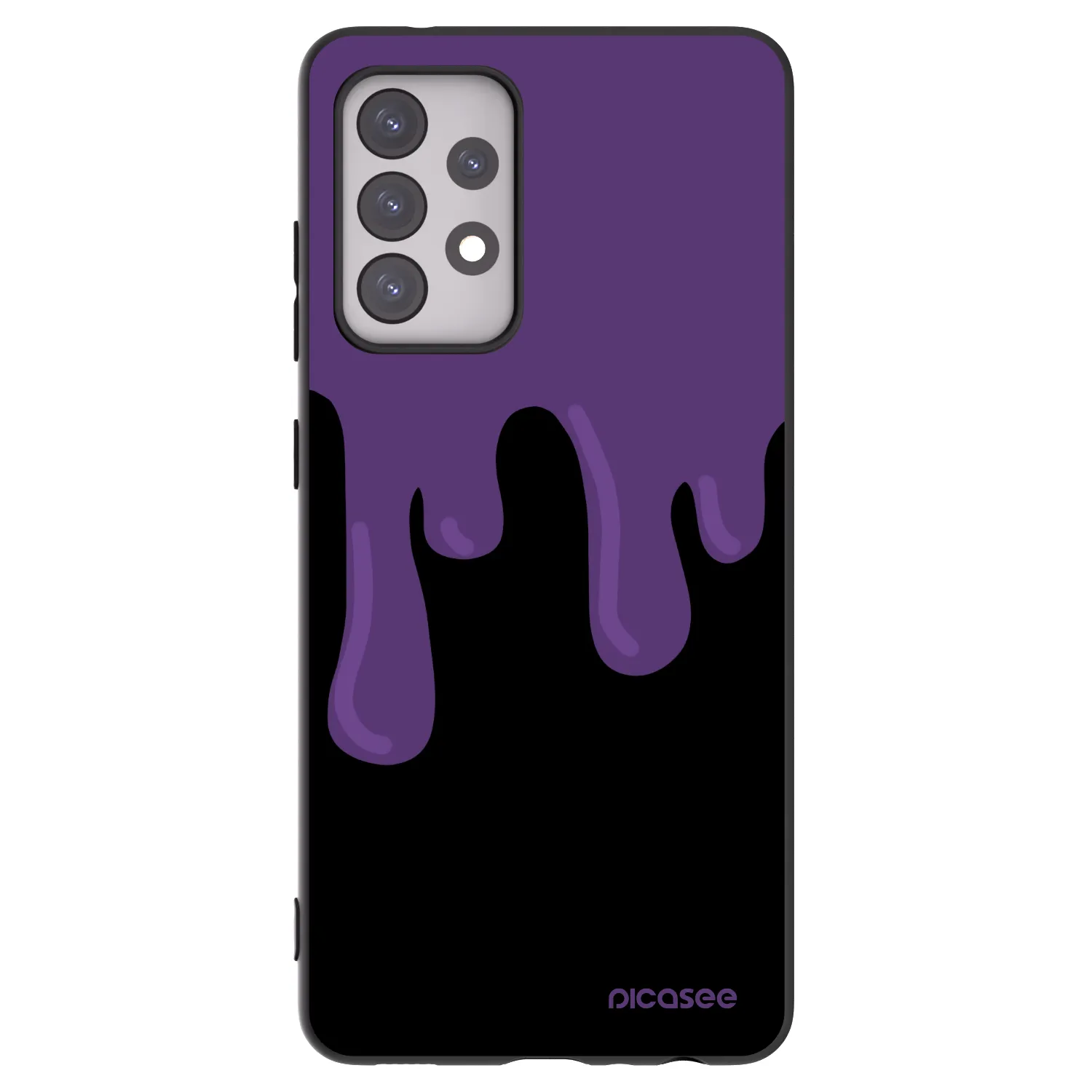 Picasee Samsung Galaxy A52 5G A525F Hülle - Schwarzes Silikon - Purple spooky