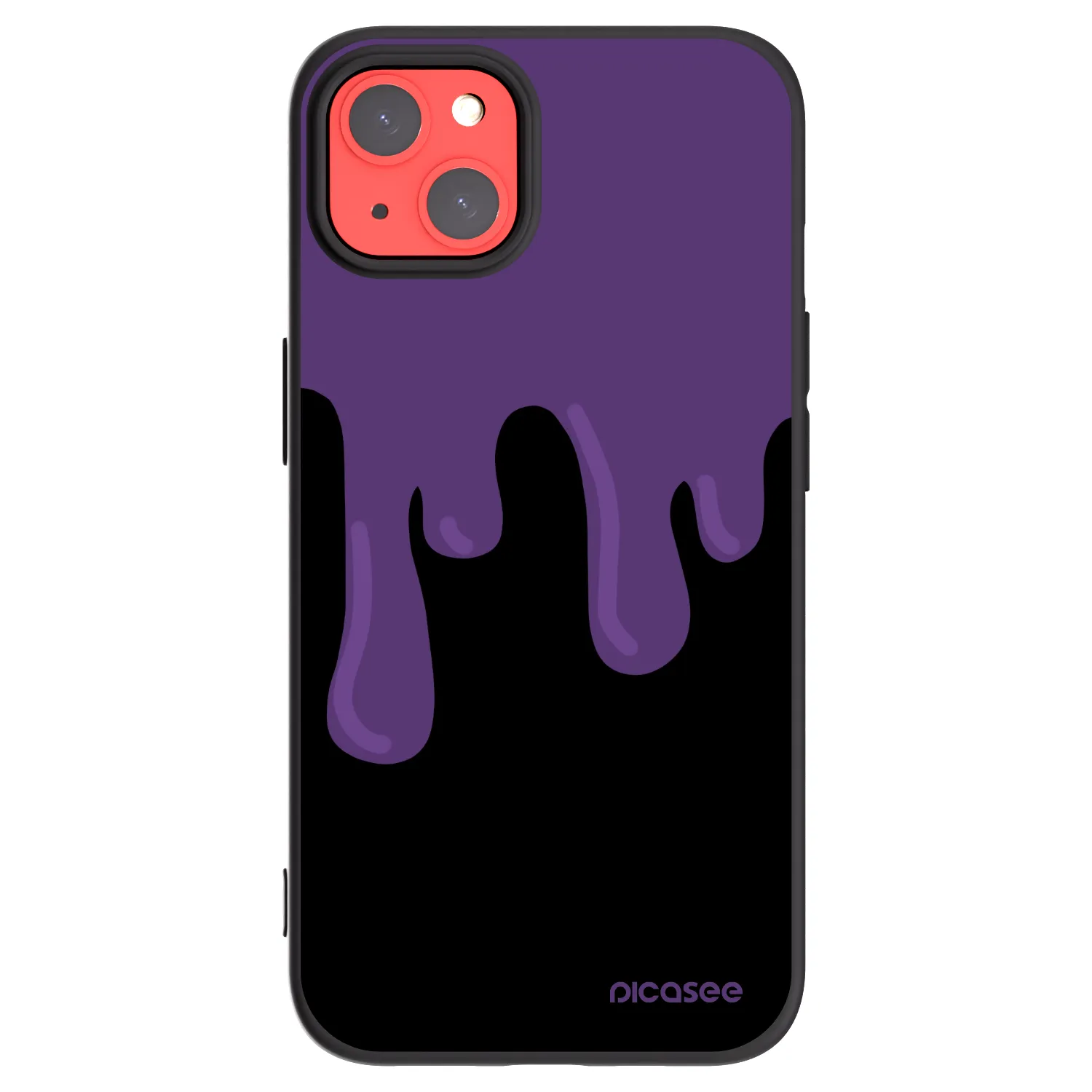 Picasee Apple iPhone 13 Hülle - Schwarzes Silikon - Purple spooky